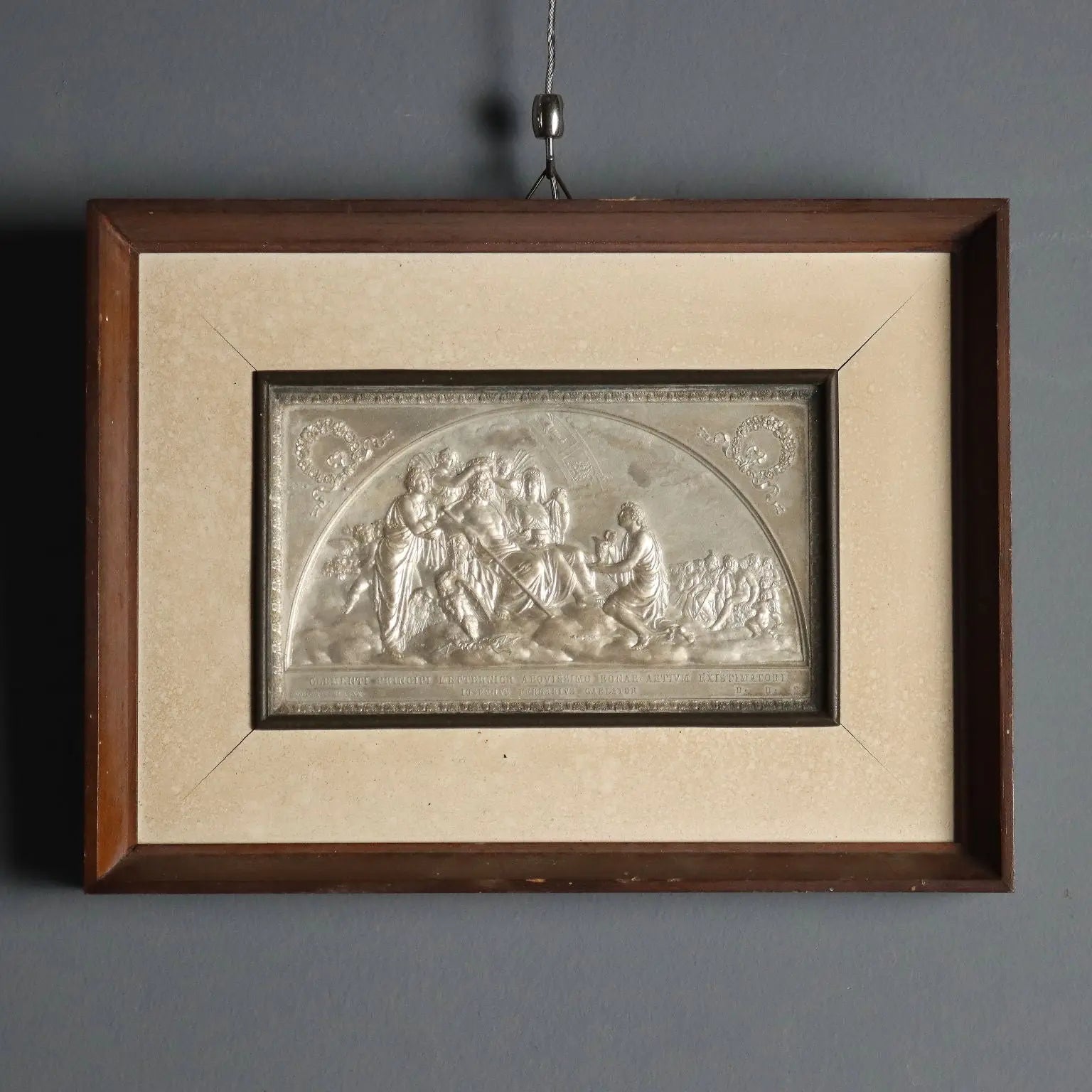 Antique Bas-Felief on Metal Giuseppe Ferraris XIX Century - Ganymede Offers the Cup to Jupiter | Art | 19th Century