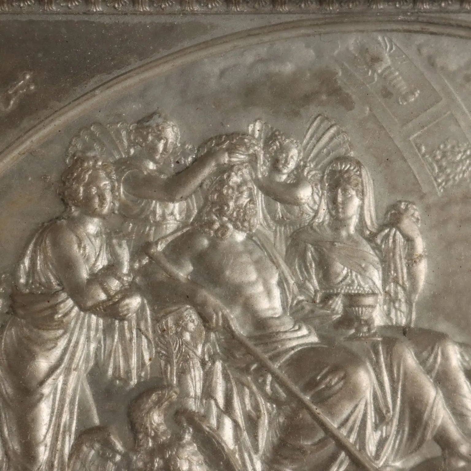 Antique Bas-Felief on Metal Giuseppe Ferraris XIX Century - Ganymede Offers the Cup to Jupiter | Art | 19th Century