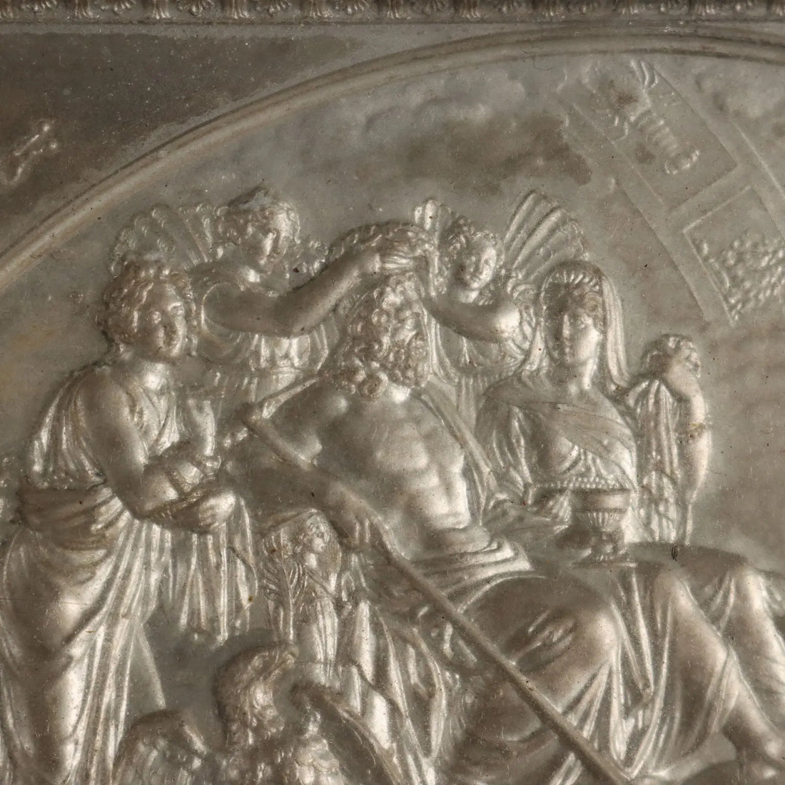 Antique Bas-Felief on Metal Giuseppe Ferraris XIX Century - Ganymede Offers the Cup to Jupiter | Art | 19th Century