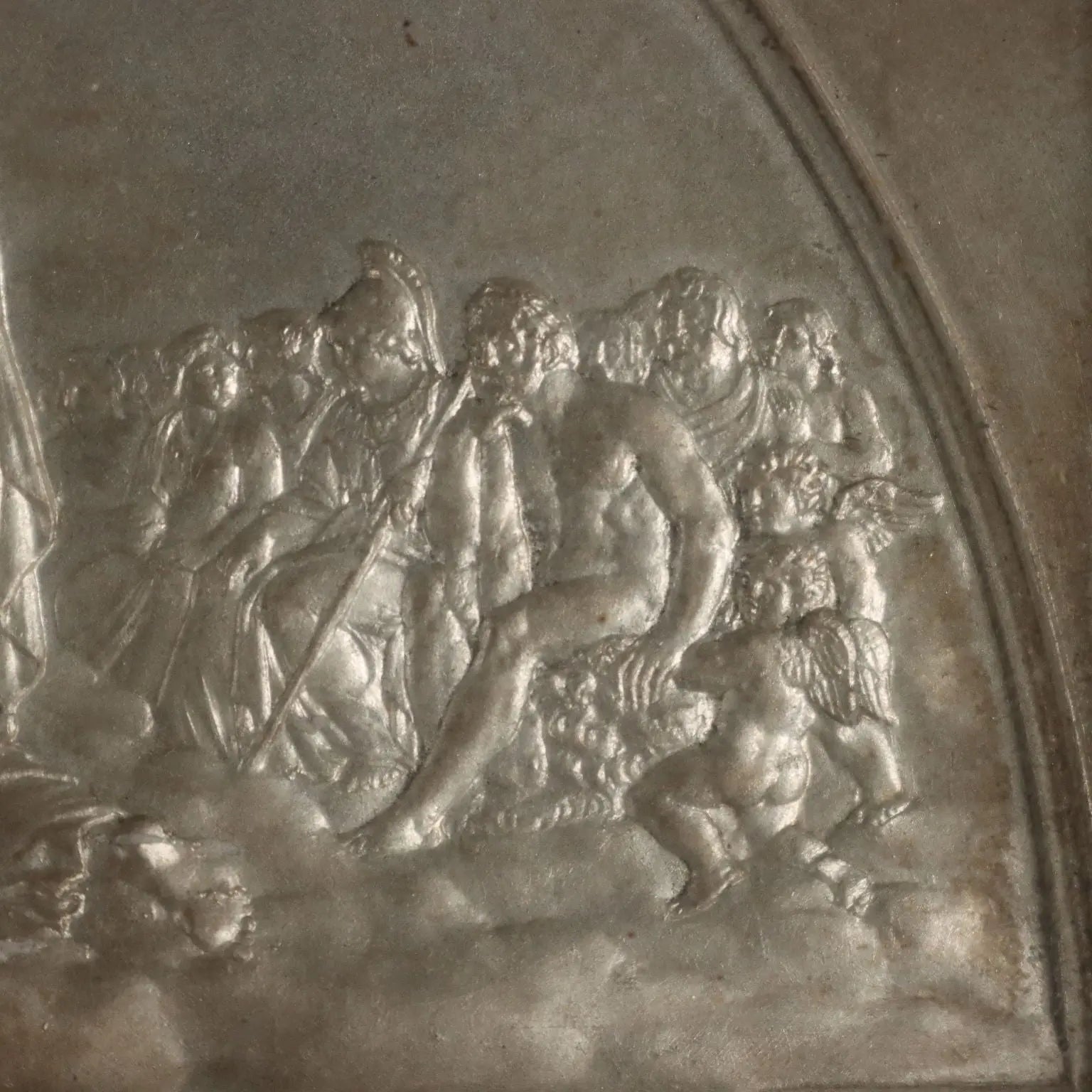 Antique Bas-Felief on Metal Giuseppe Ferraris XIX Century - Ganymede Offers the Cup to Jupiter | Art | 19th Century