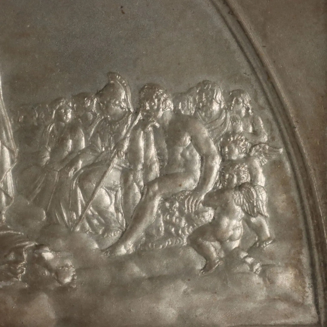 Antique Bas-Felief on Metal Giuseppe Ferraris XIX Century - Ganymede Offers the Cup to Jupiter | Art | 19th Century