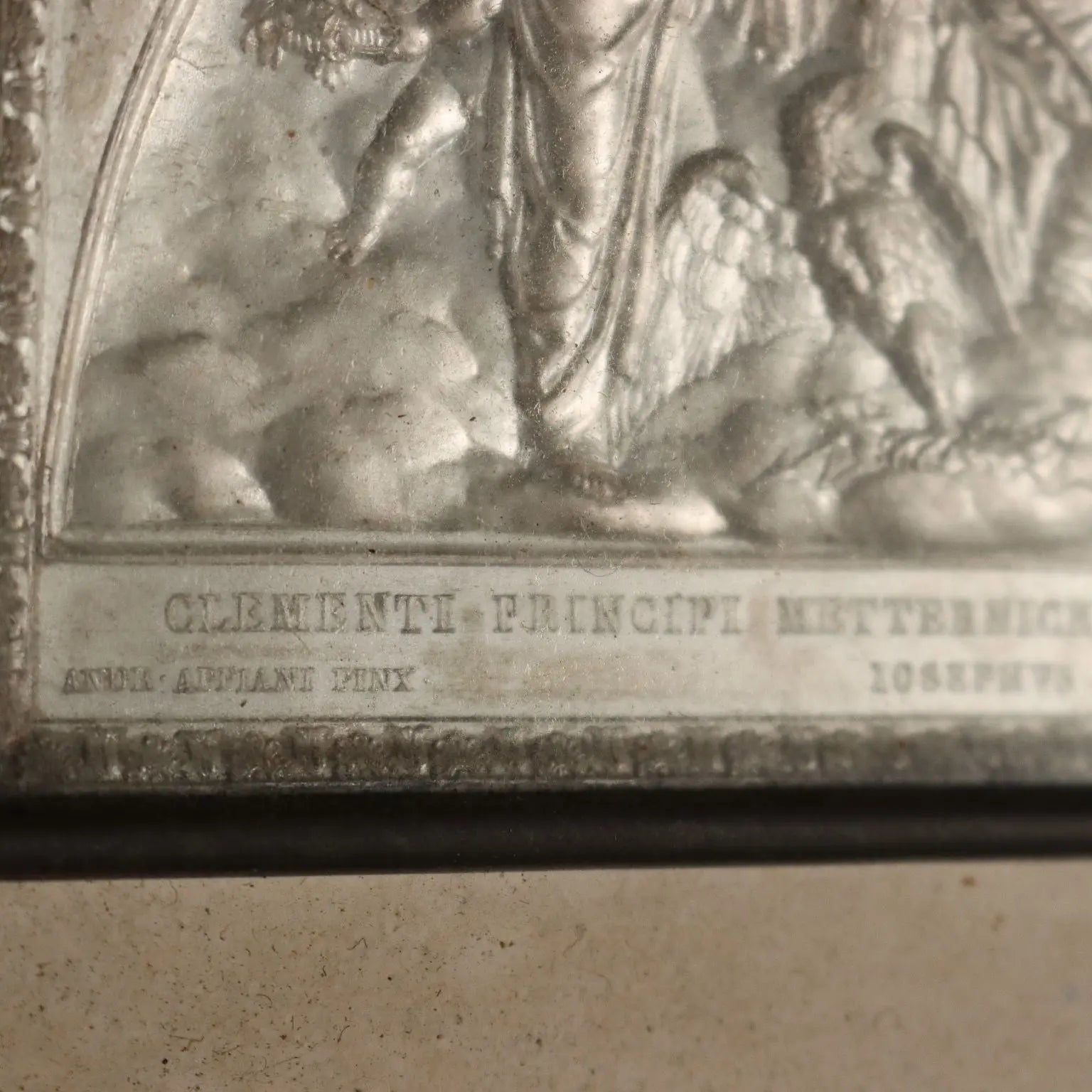 Antique Bas-Felief on Metal Giuseppe Ferraris XIX Century - Ganymede Offers the Cup to Jupiter | Art | 19th Century