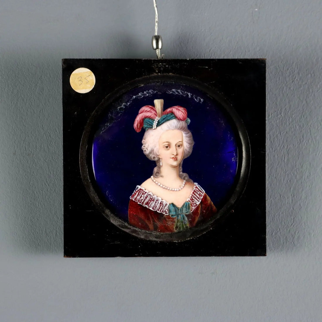 Antique Painting Portrait of a Noblewoman Limoges Enamels '800 - Limoges Enamels on Copper | Art | 19th Century
