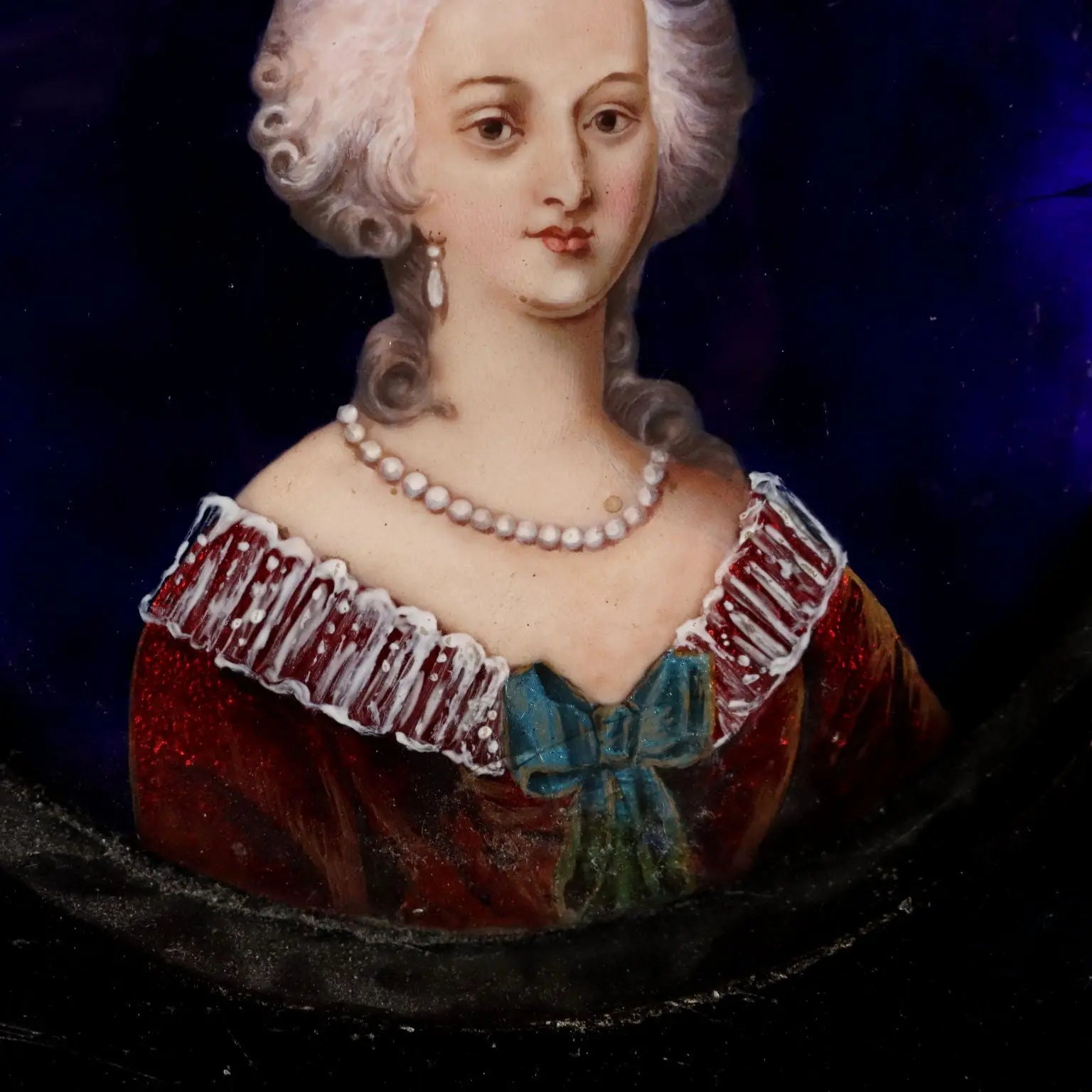 Antique Painting Portrait of a Noblewoman Limoges Enamels '800 - Limoges Enamels on Copper | Art | 19th Century