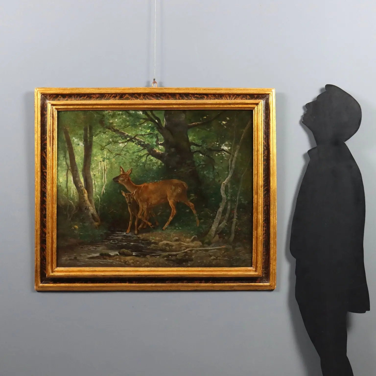 Antique Painting Deer in the Woods Oil on Canvas France XIX Century | Art | 19th Century