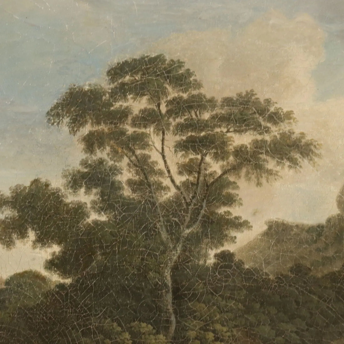 Antique Painting Landscape with Farmers Oil on Canvas Europe '800 | Art | 19th Century