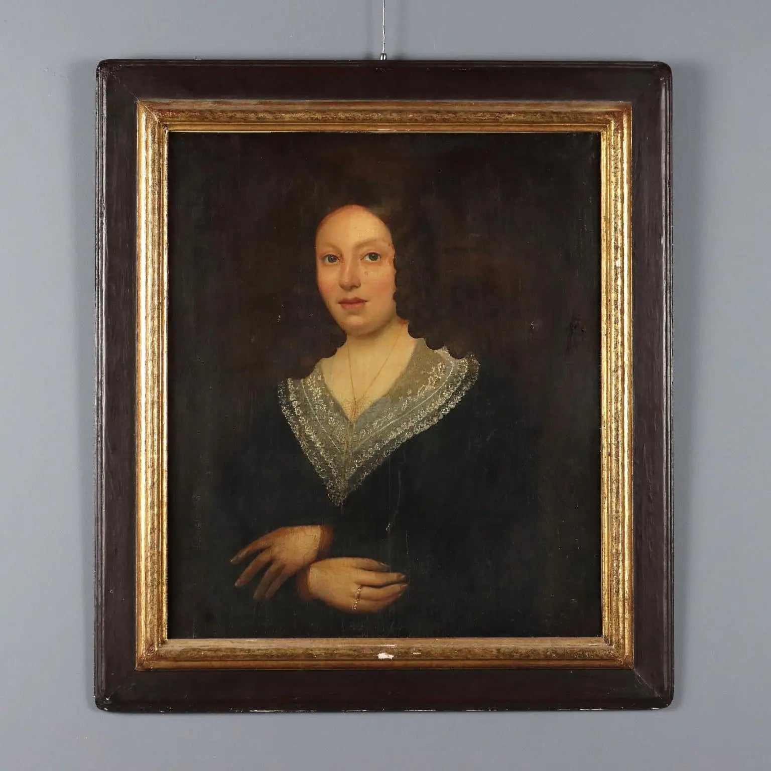 Antique Painting Portrait of a Young Woman Oil on Canvas '800 | Art | 19th Century