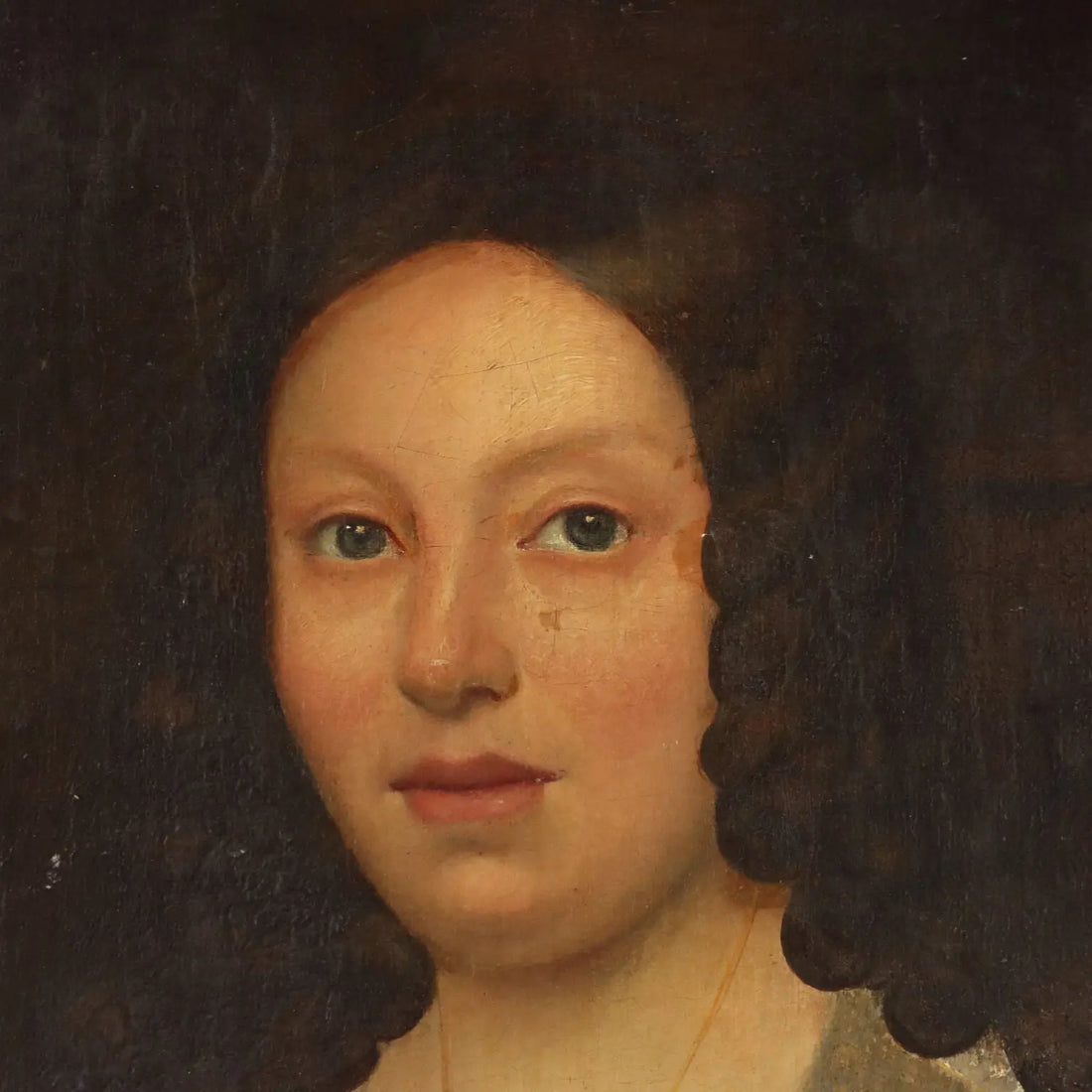 Antique Painting Portrait of a Young Woman Oil on Canvas '800 | Art | 19th Century