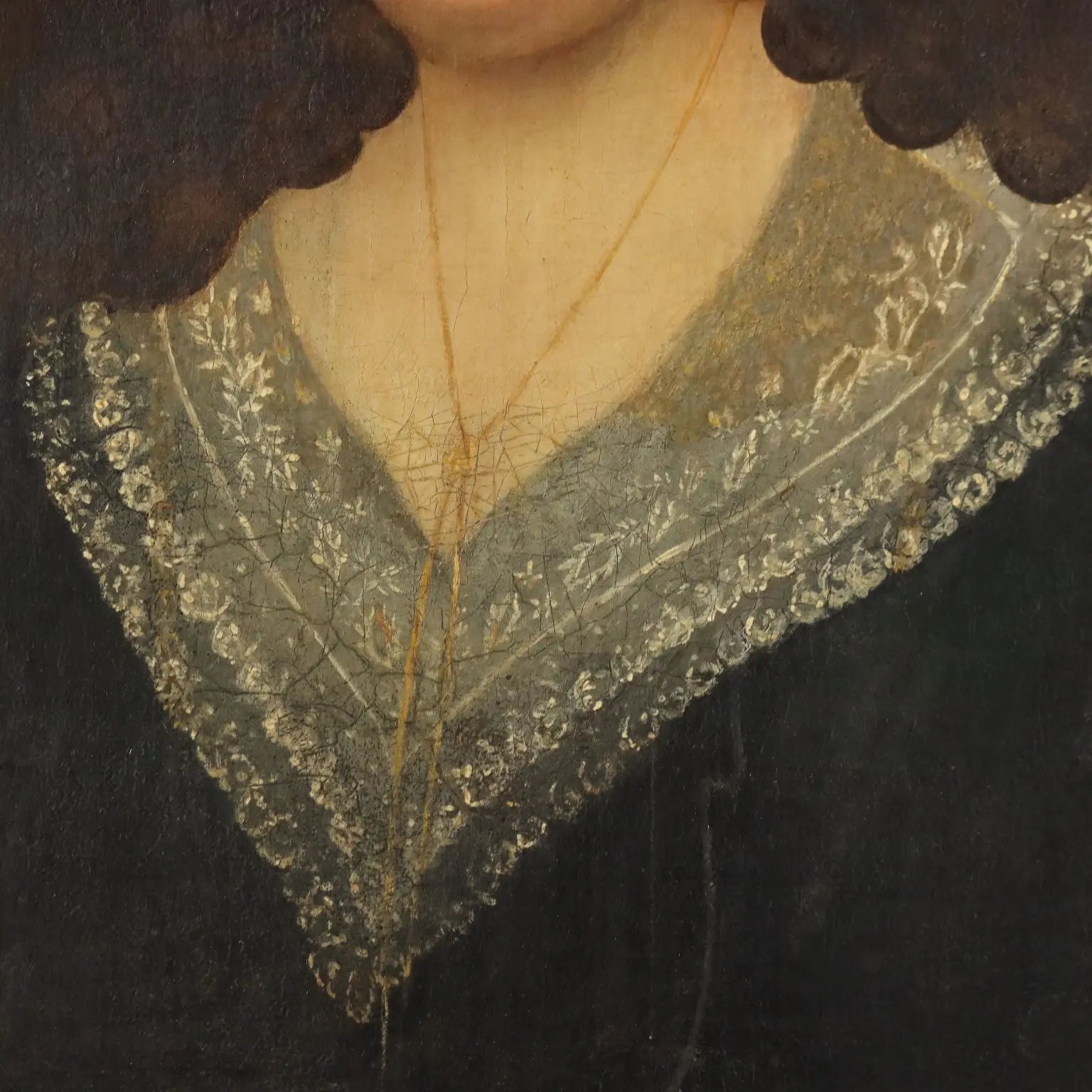 Antique Painting Portrait of a Young Woman Oil on Canvas '800 | Art | 19th Century