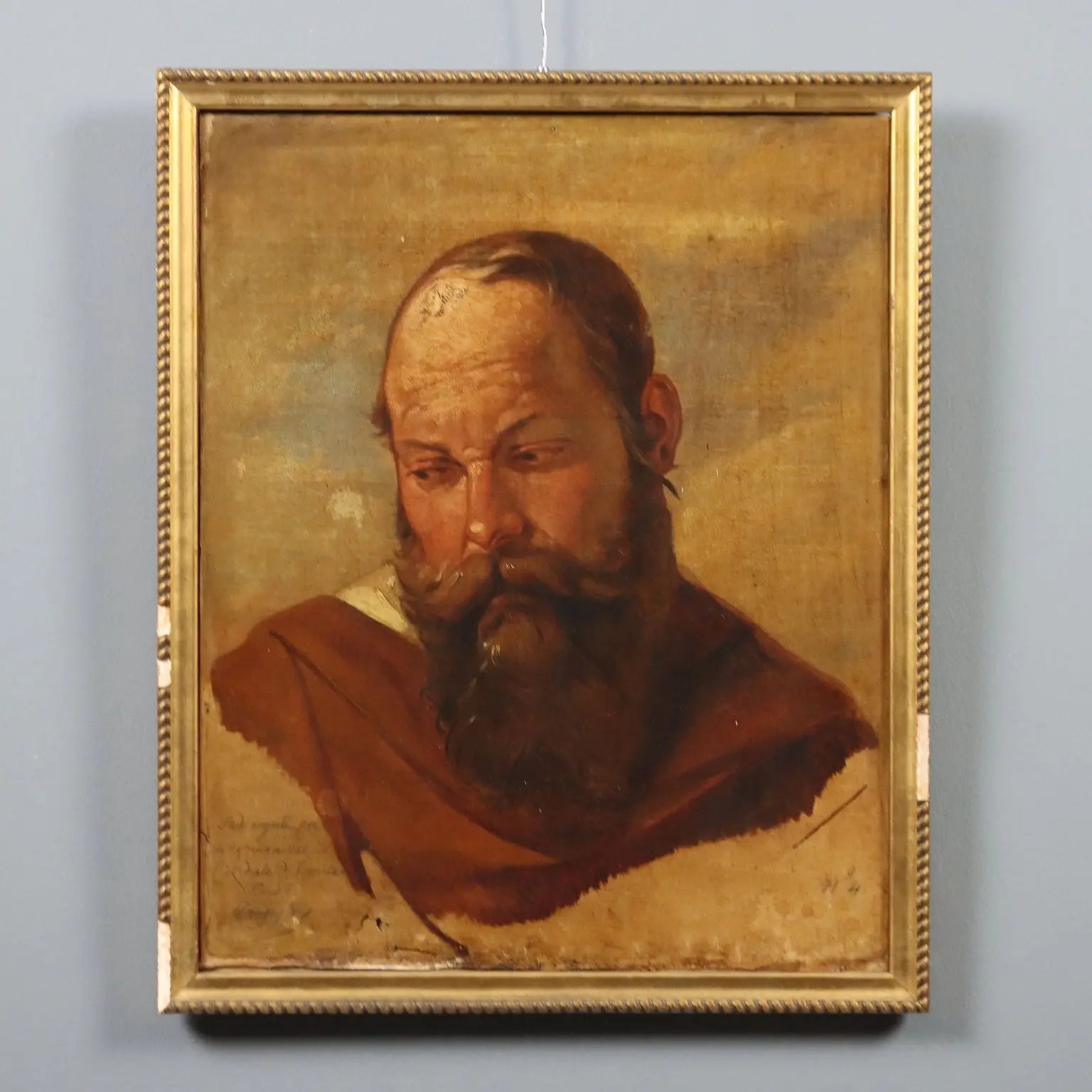 Antique Painting Signed Filippo Marsigli Oil on Paper 1840 ca.