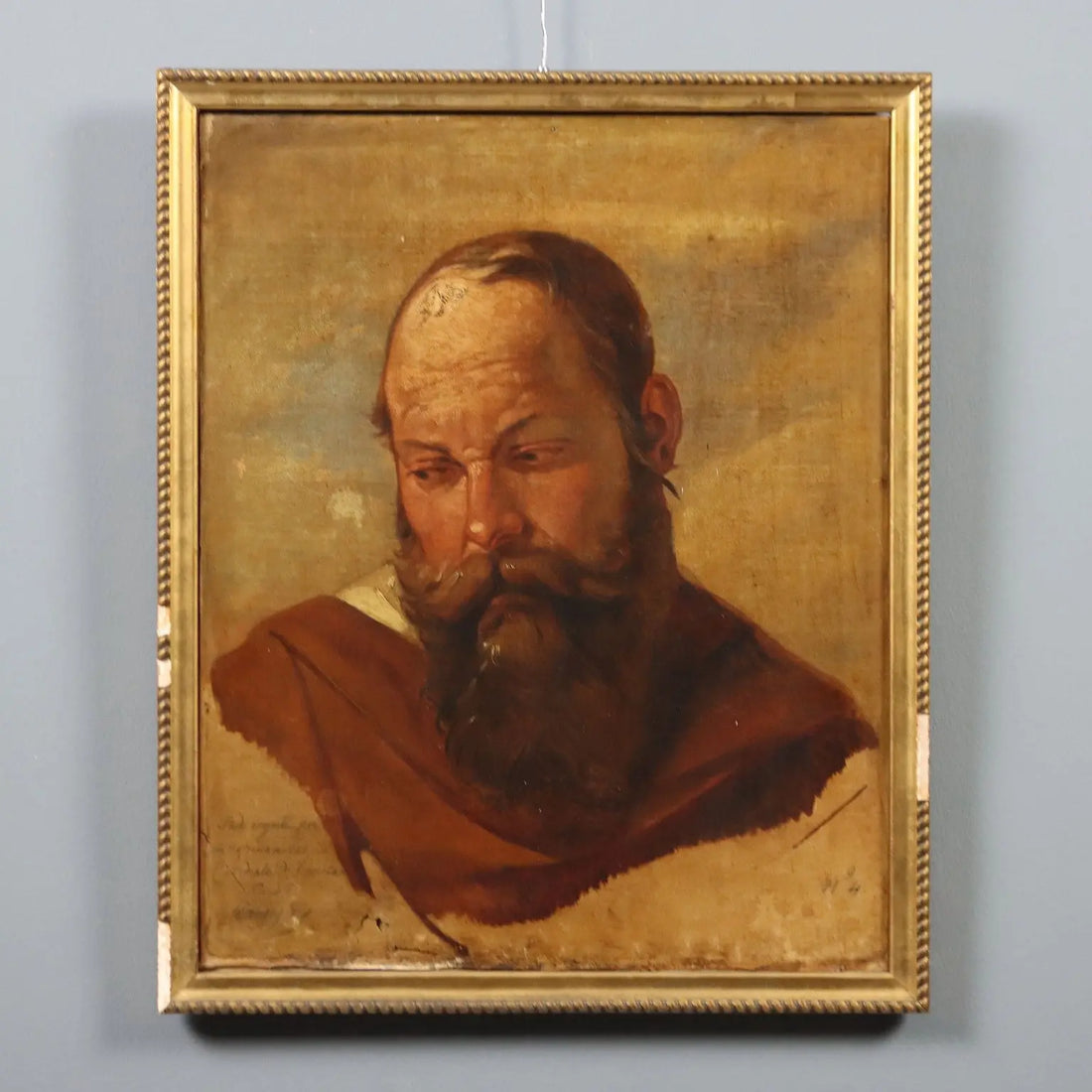 Antique Painting Signed Filippo Marsigli Oil on Paper 1840 ca.