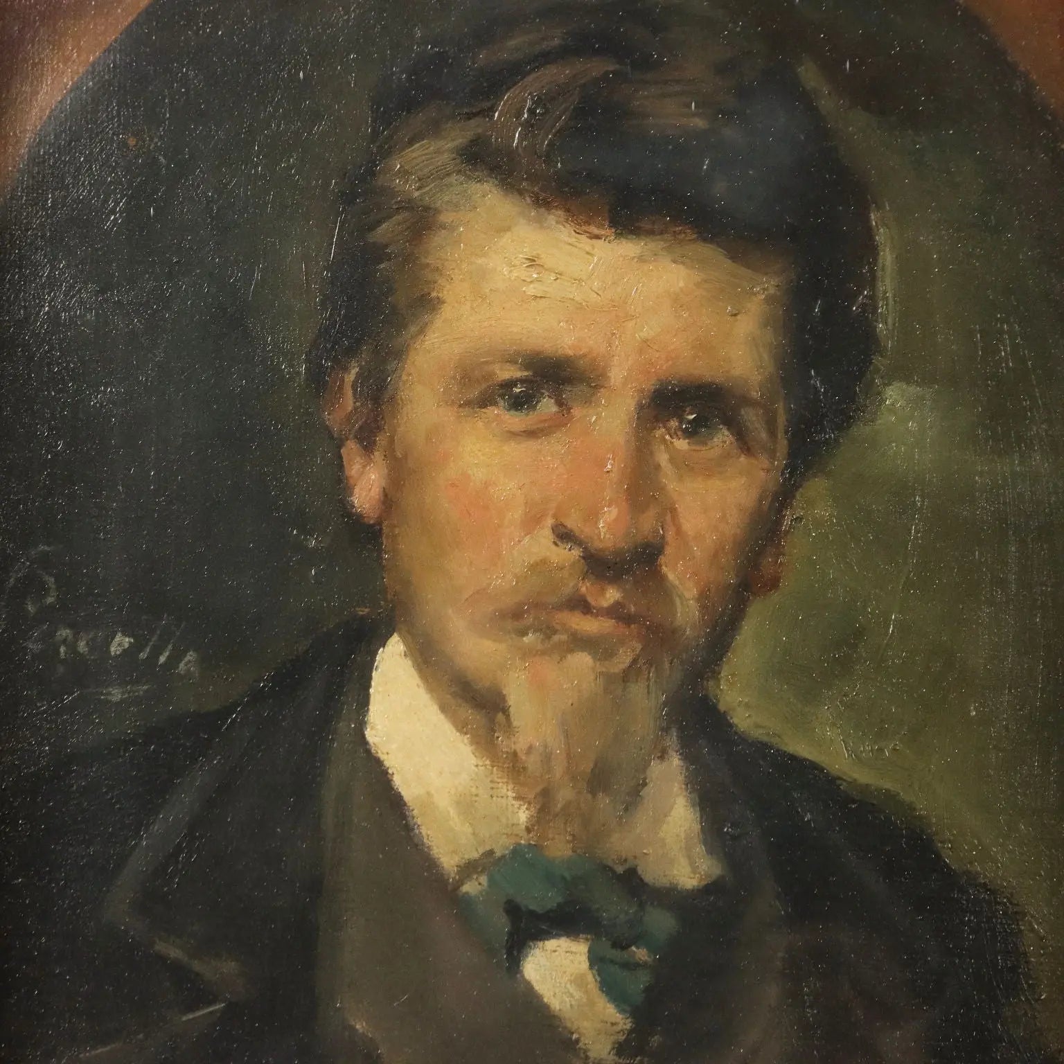Antique Painting Signed Giovanni Pezzotta Oil on Canvas XIX Century