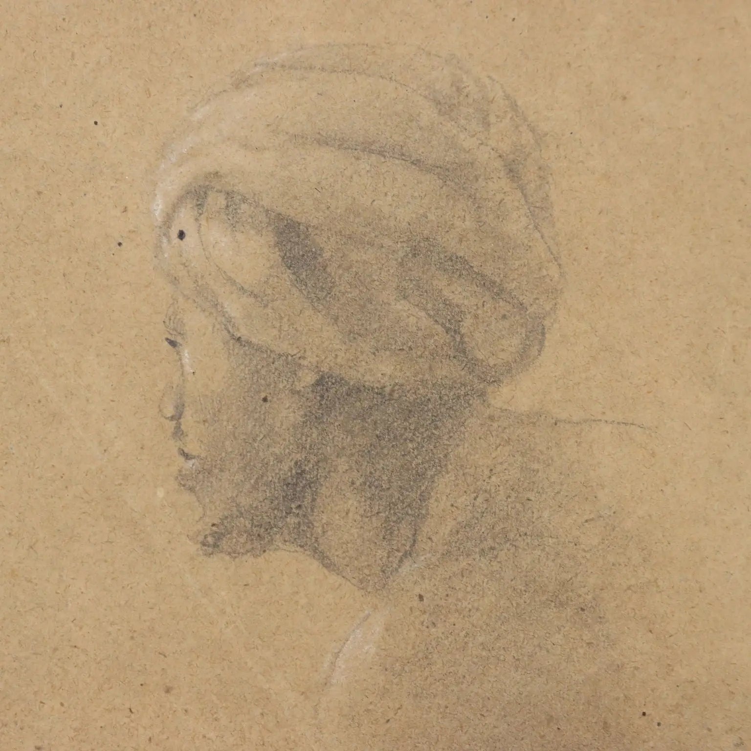 Antique Drawing Signed Domenico Morelli Study of Heads '800