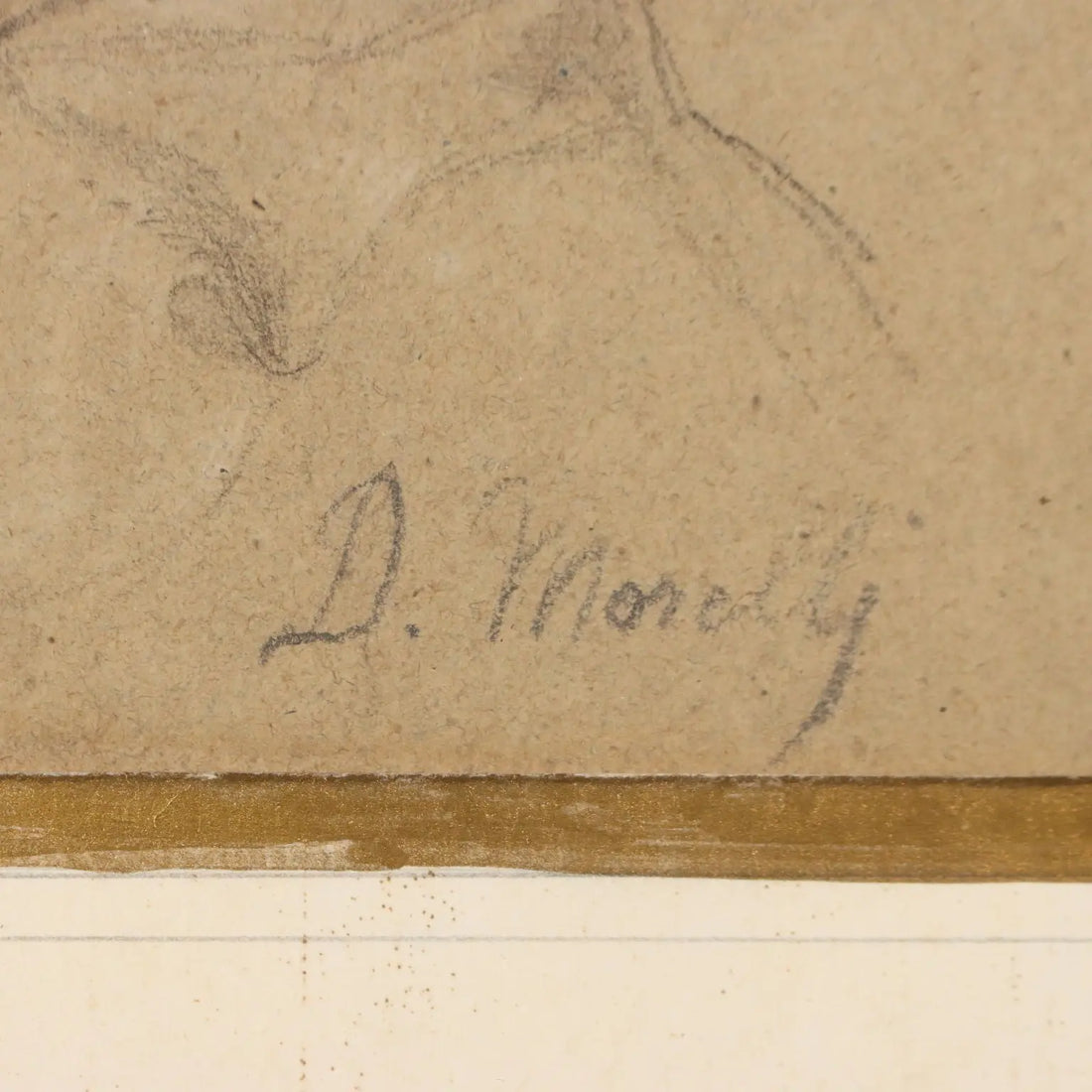Antique Drawing Signed Domenico Morelli Study of Heads '800