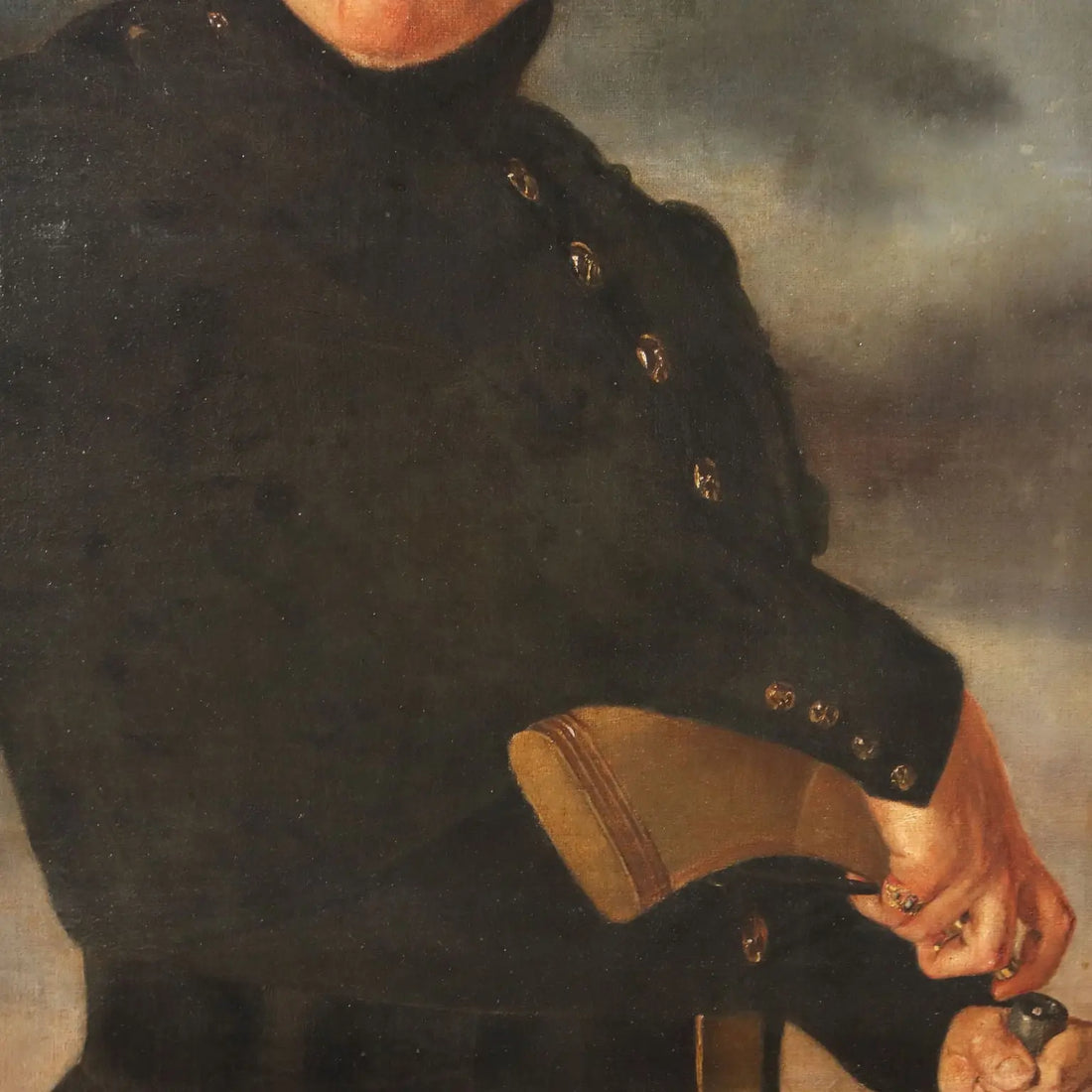 Antique Painting Portrait of a Bersagliere Oil on Canvas XIX Century