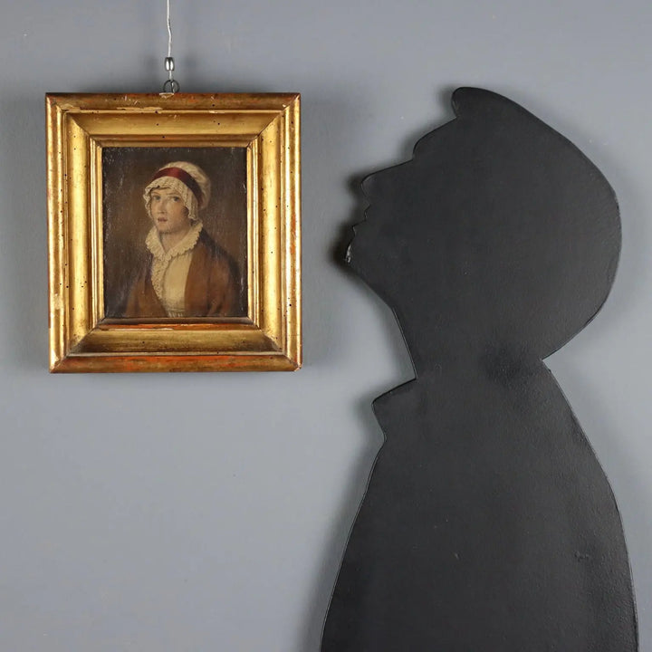 Antique Painting Female Portrait Oil on Canvas France XIX Century