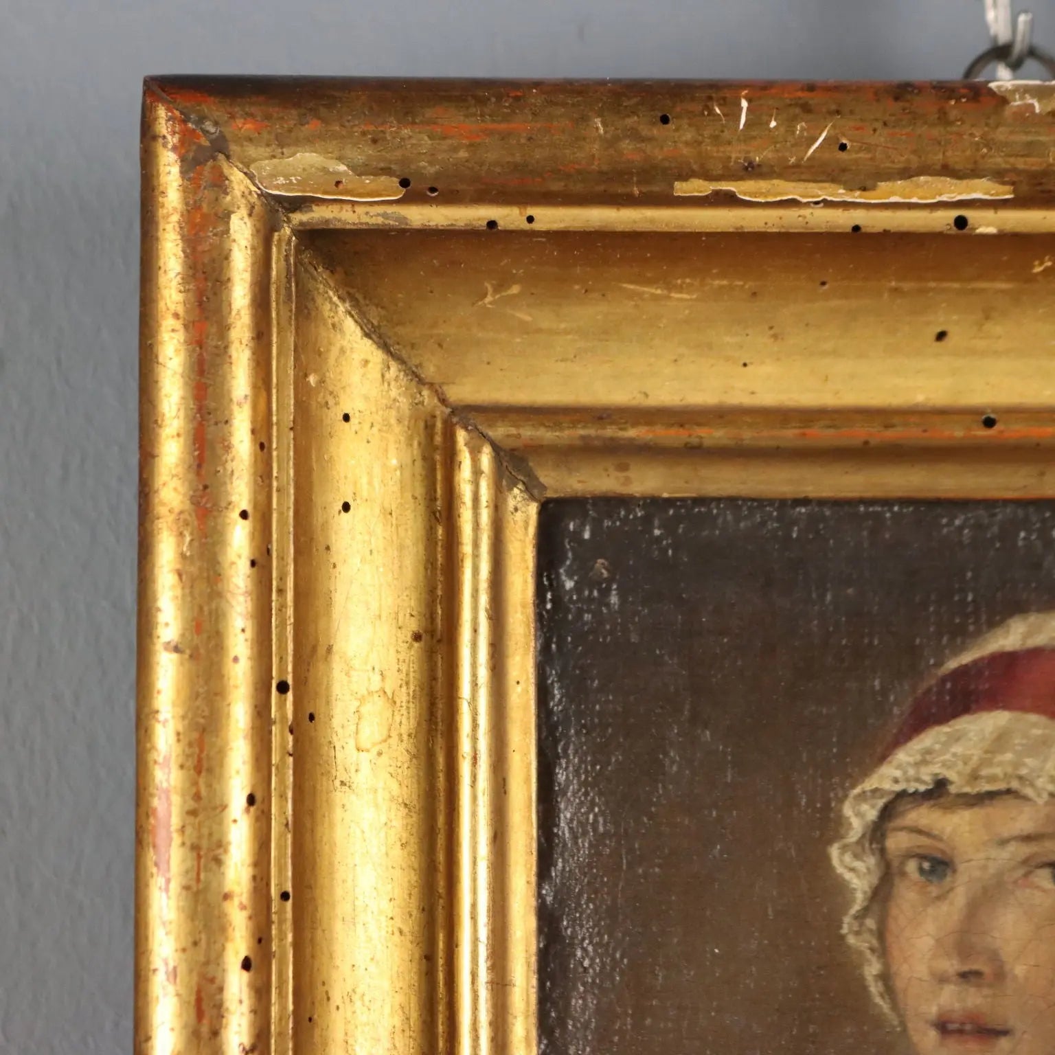 Antique Painting Female Portrait Oil on Canvas France XIX Century