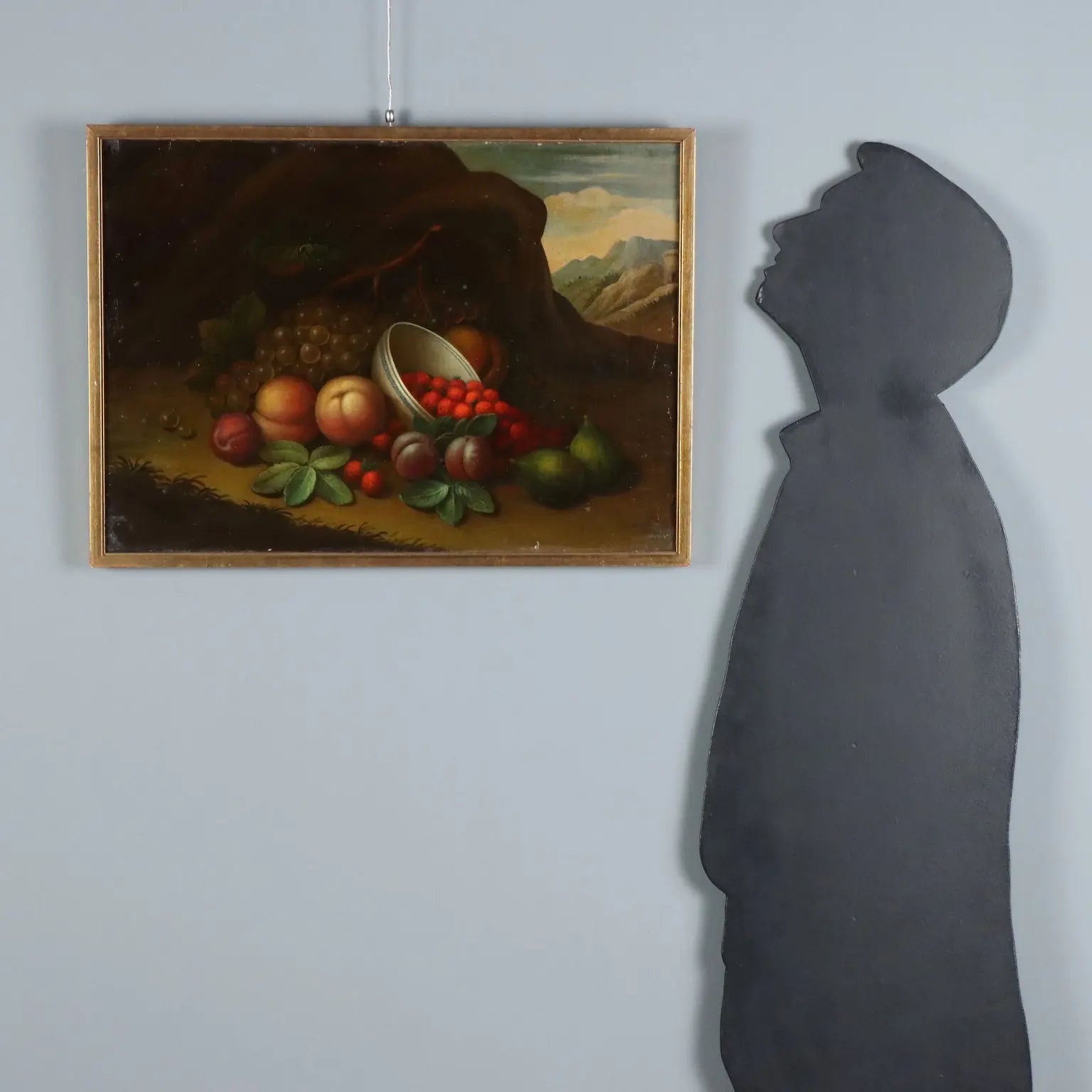 Antique Painting Still Life with Fruit Oil on Canvas XIX Century