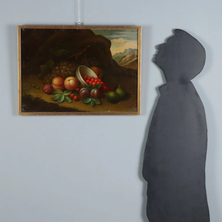 Antique Painting Still Life with Fruit Oil on Canvas XIX Century