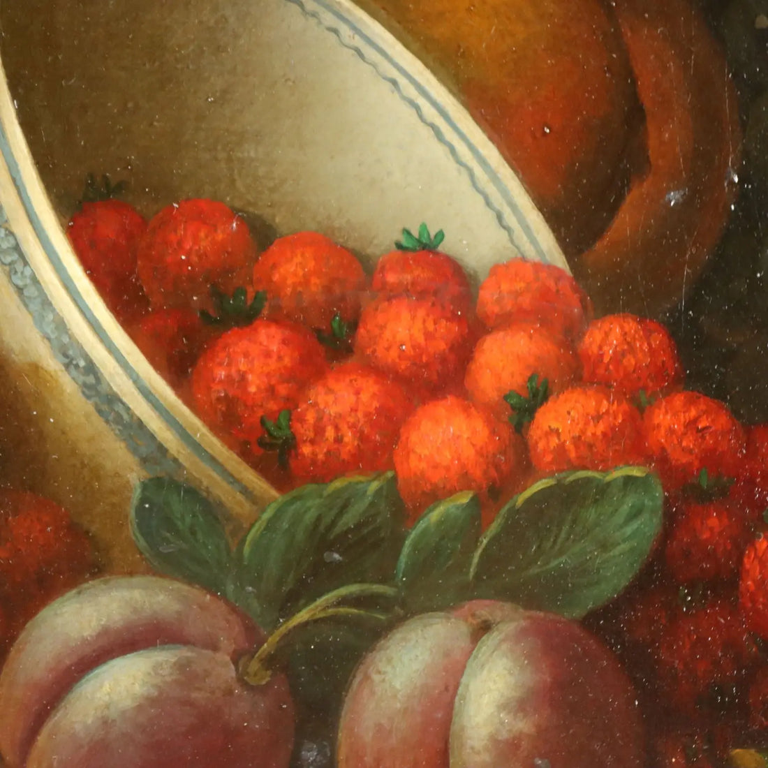 Antique Painting Still Life with Fruit Oil on Canvas XIX Century
