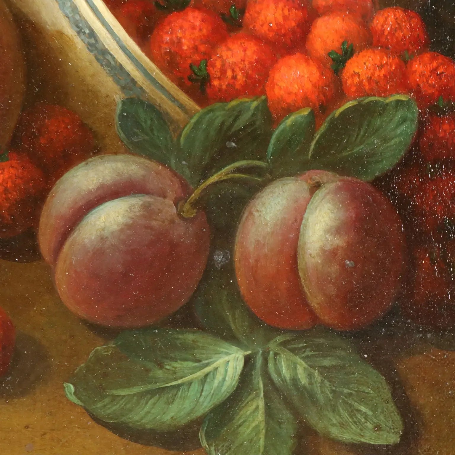 Antique Painting Still Life with Fruit Oil on Canvas XIX Century