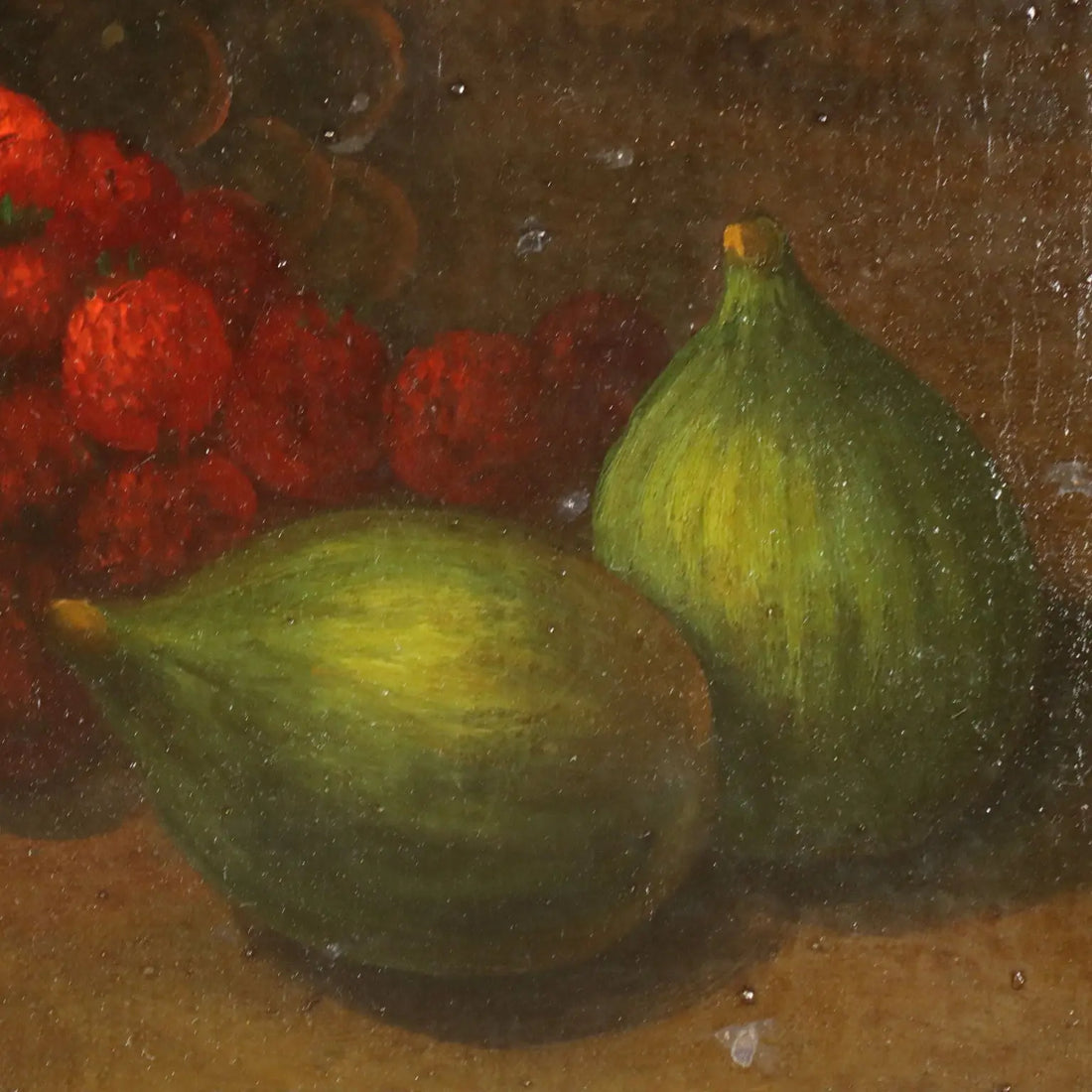 Antique Painting Still Life with Fruit Oil on Canvas XIX Century