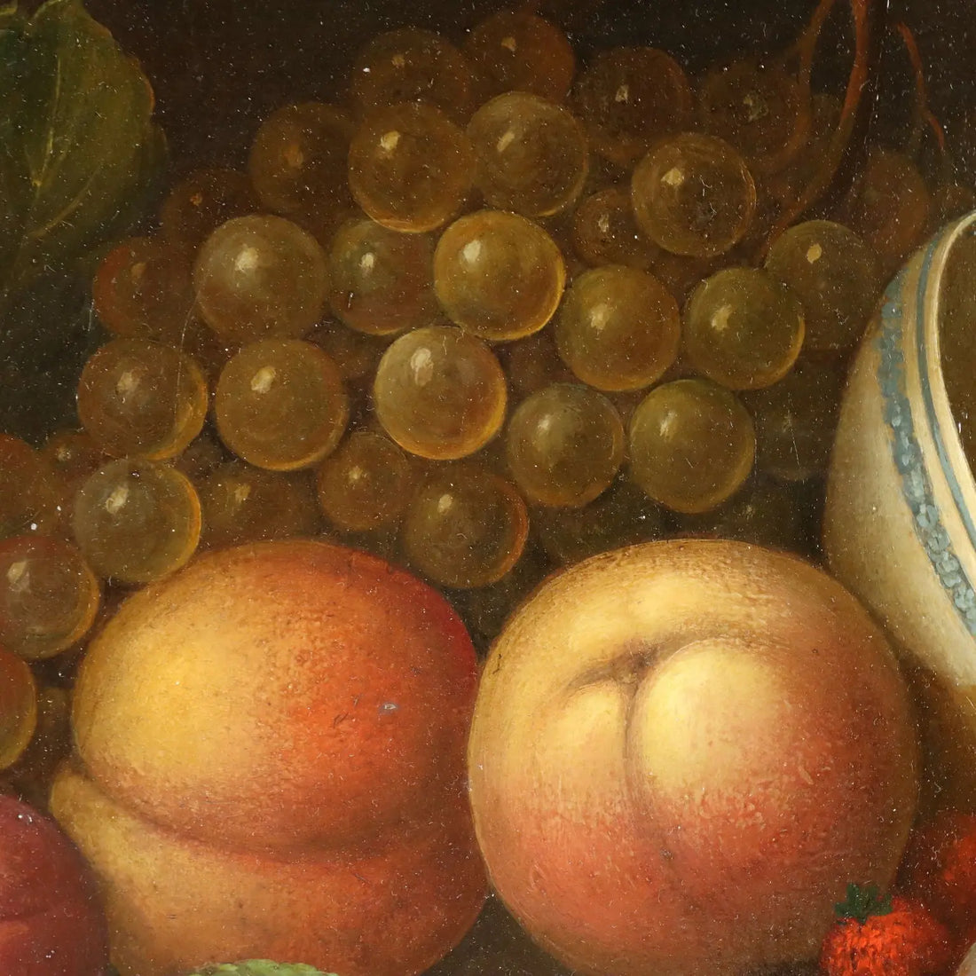 Antique Painting Still Life with Fruit Oil on Canvas XIX Century