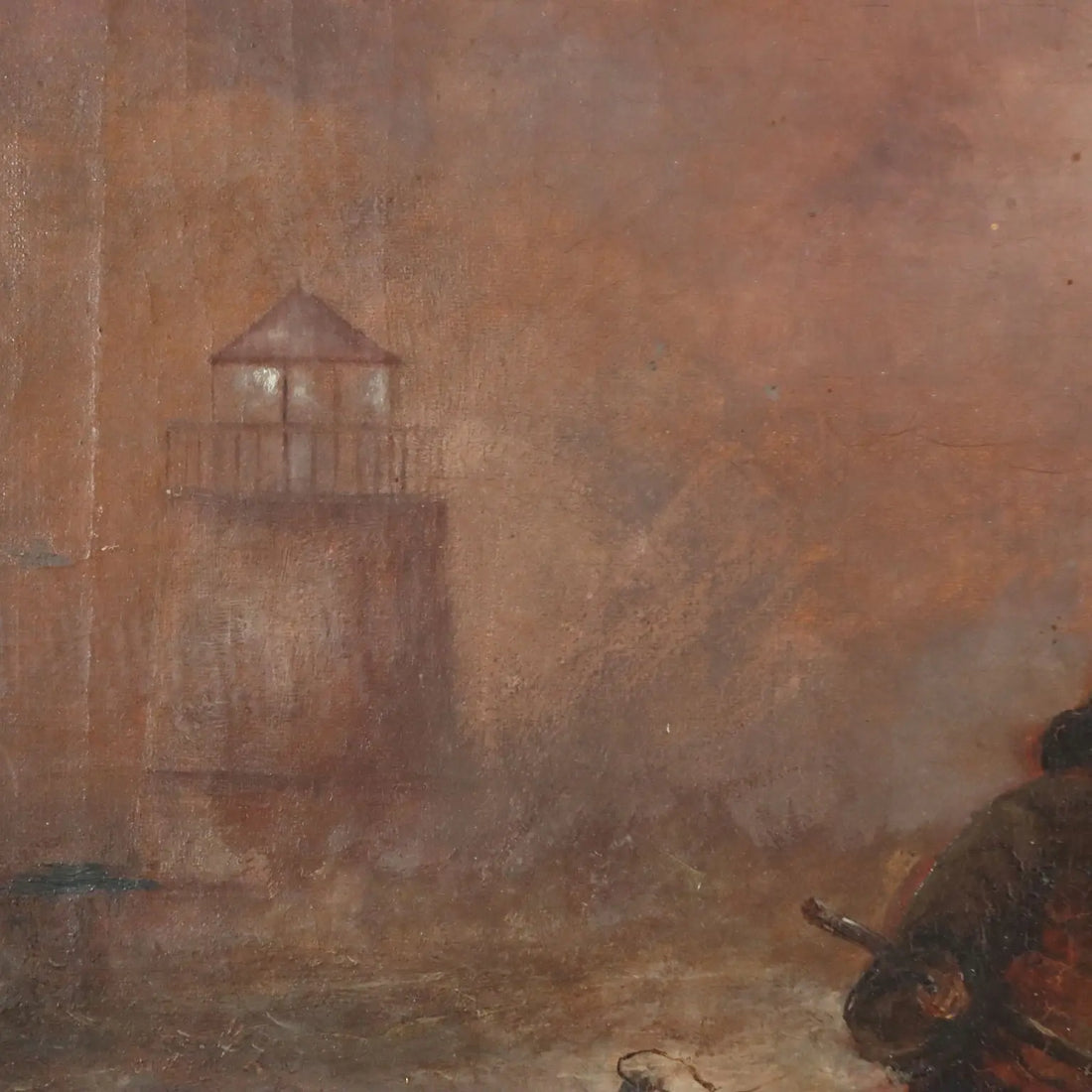 Antique Painting Sailors Copy from Eugène Le Poittevin Oil on Canvas '800