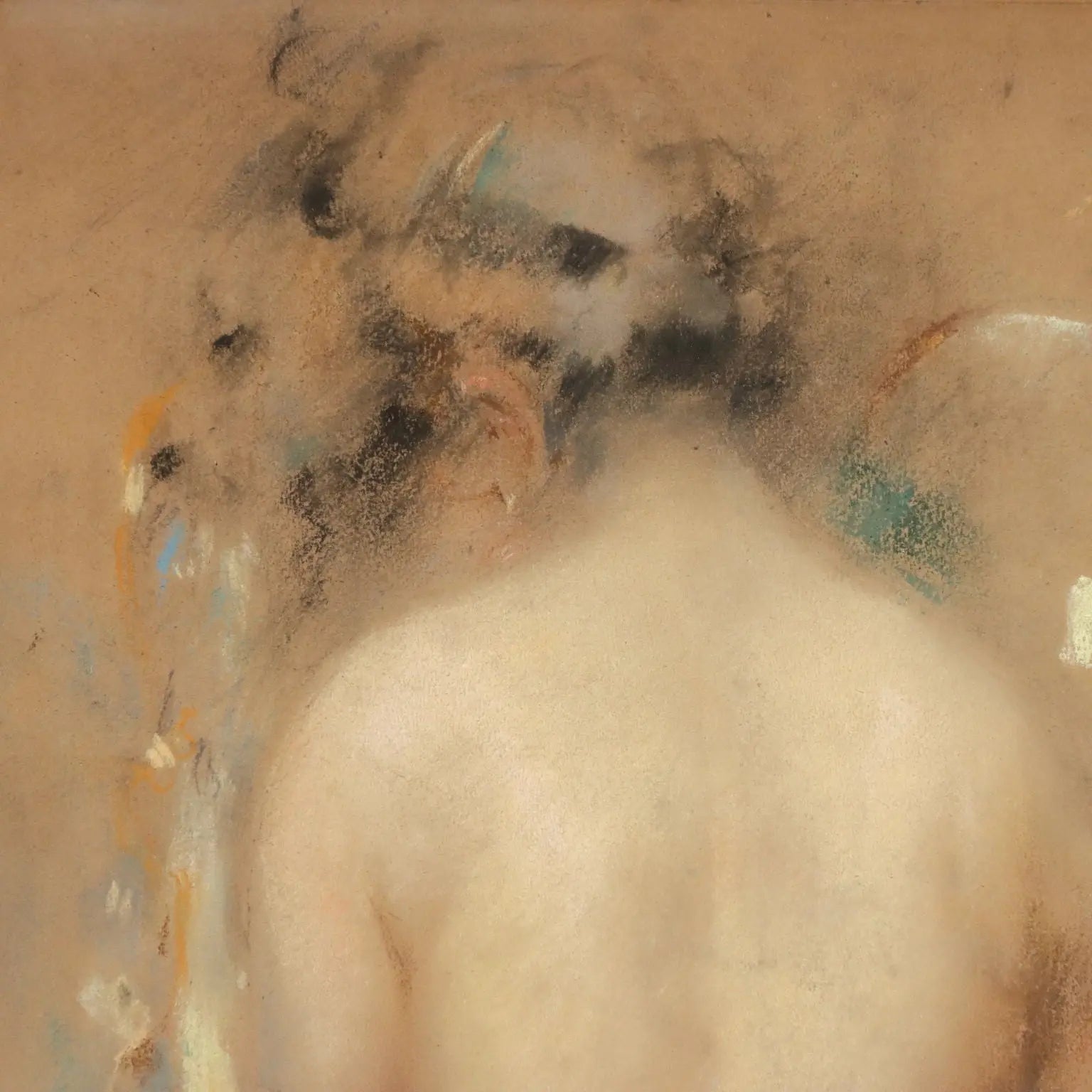 Antique Painting Signed Vincenzo Caprile Female Nude XIX Century