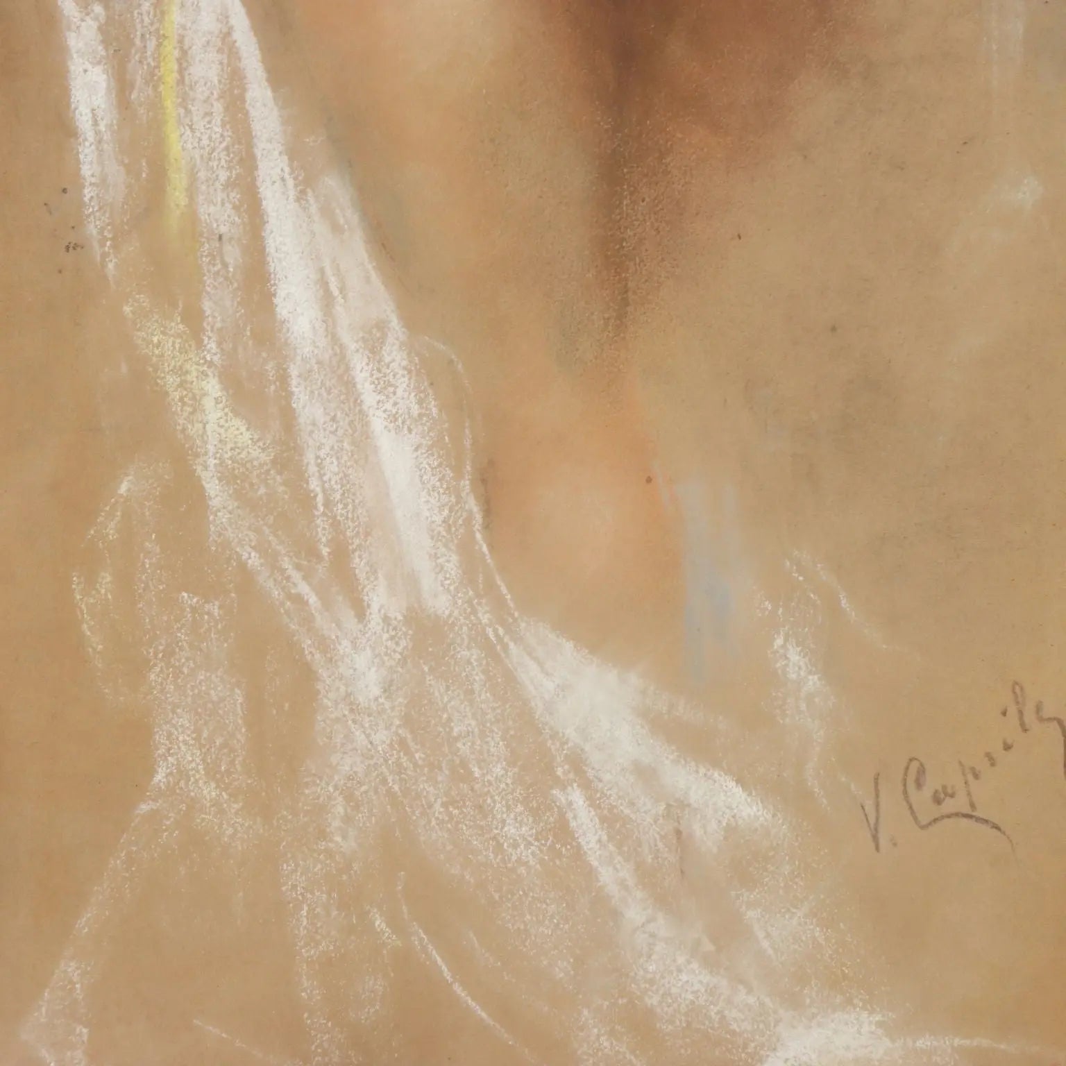 Antique Painting Signed Vincenzo Caprile Female Nude XIX Century