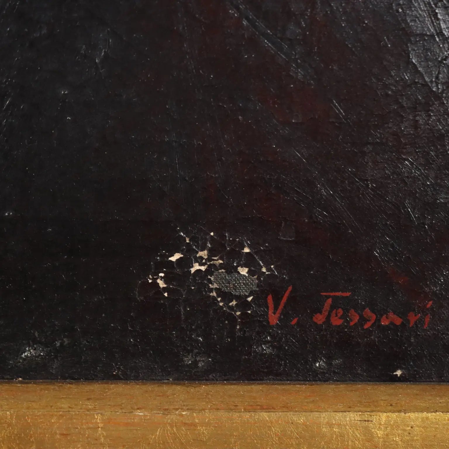 Antique Painting Signed Vittorio Tessari Oil on Canvas Italy 1898