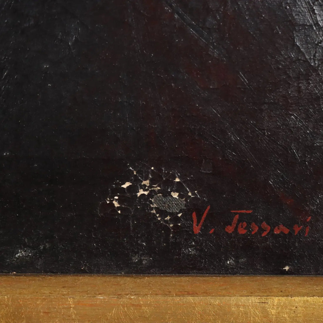 Antique Painting Signed Vittorio Tessari Oil on Canvas Italy 1898
