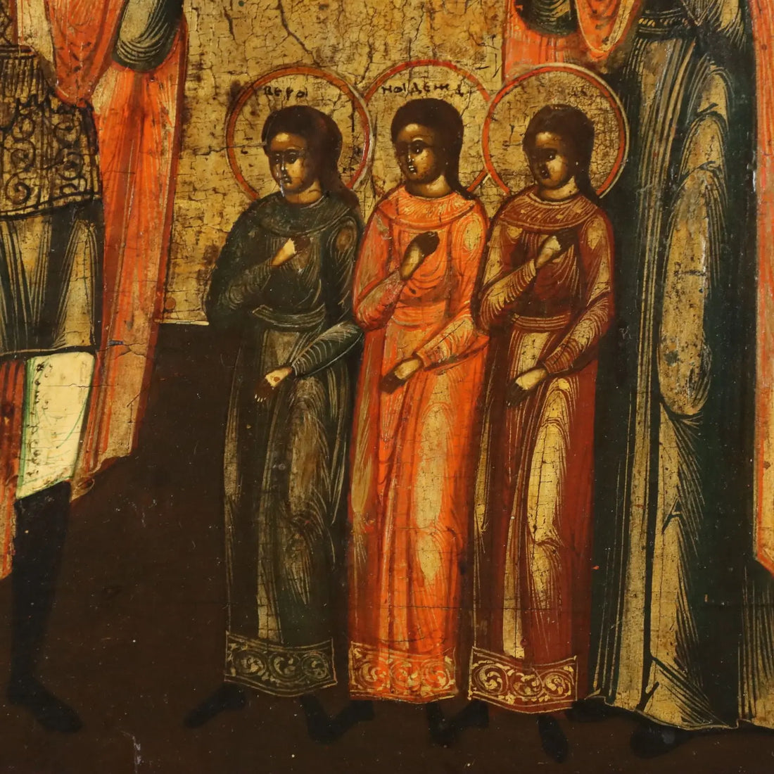 Antique Icon The Face of Jesus Christ Tempera on Board XIX Century