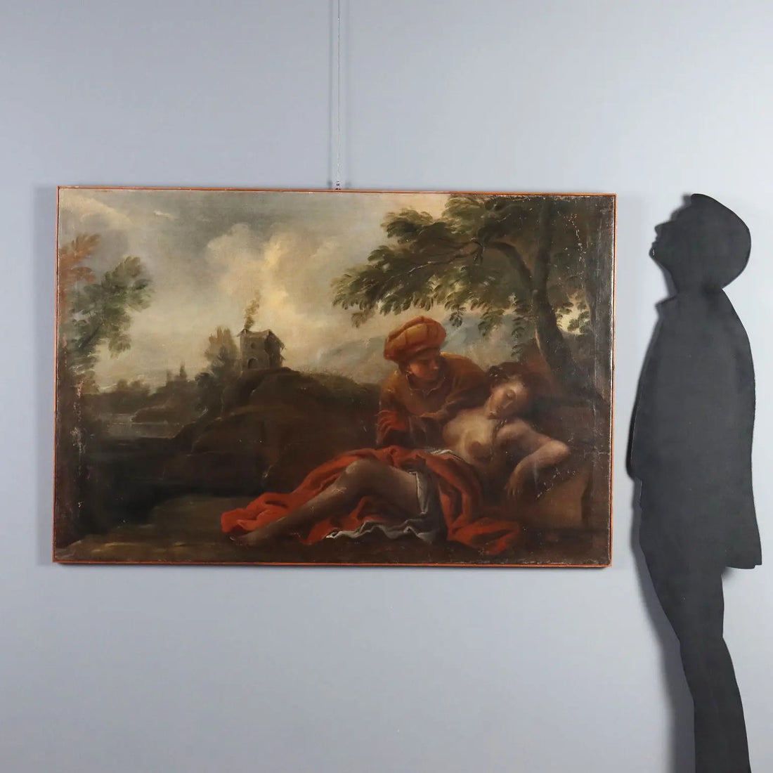 Antique Painting Mythological Subject Oil on Canvas XIX Century