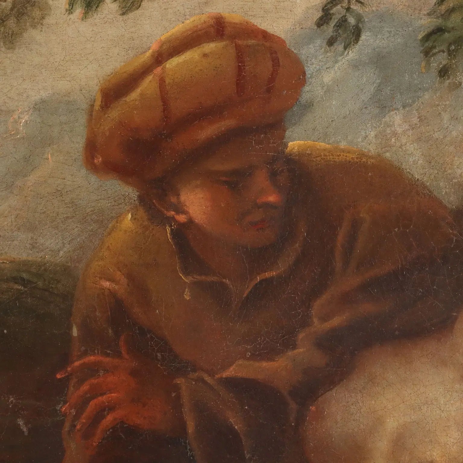 Antique Painting Mythological Subject Oil on Canvas XIX Century