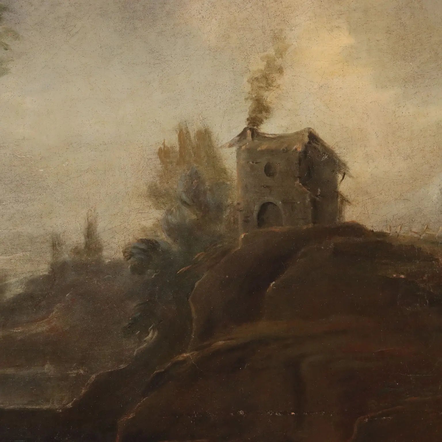 Antique Painting Mythological Subject Oil on Canvas XIX Century