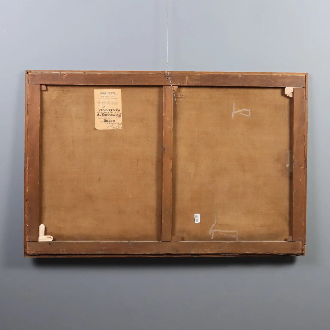 Antique Painting View of Nisida G. Ramano Oil on Canvas 1861