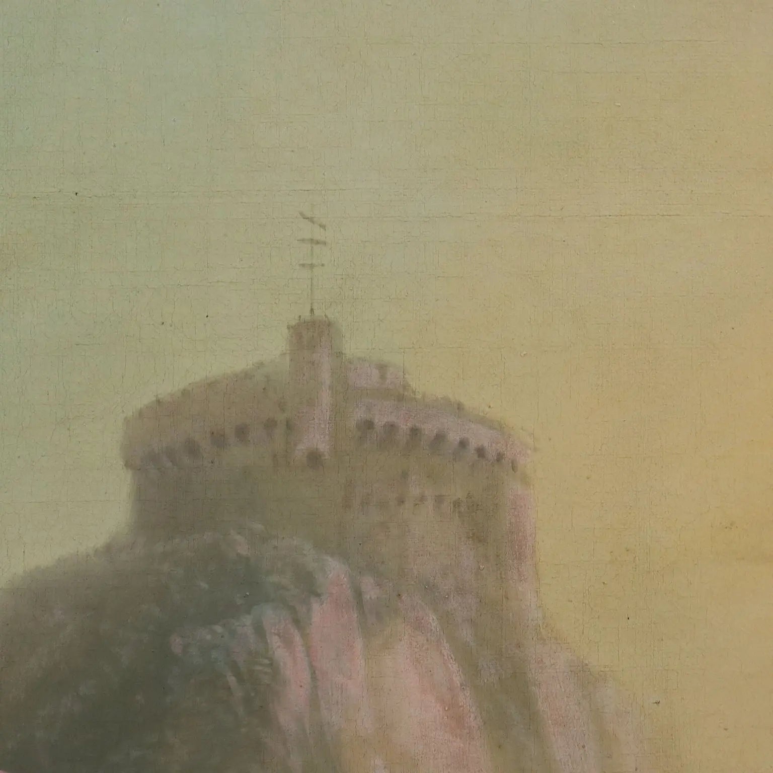 Antique Painting View of Nisida G. Ramano Oil on Canvas 1861