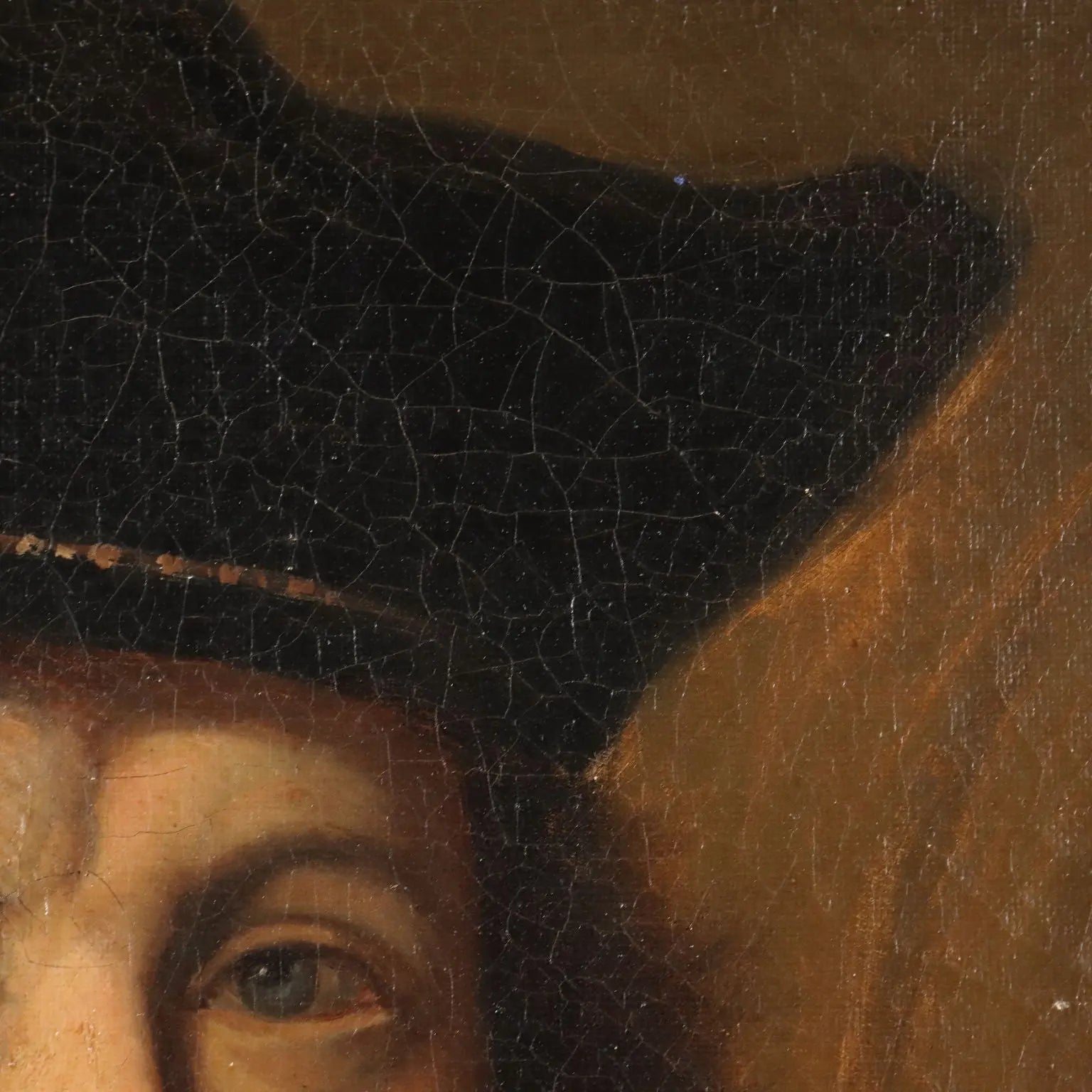 Antique Painting Portrait of Rembrandt Oil on Canvas XIX Century