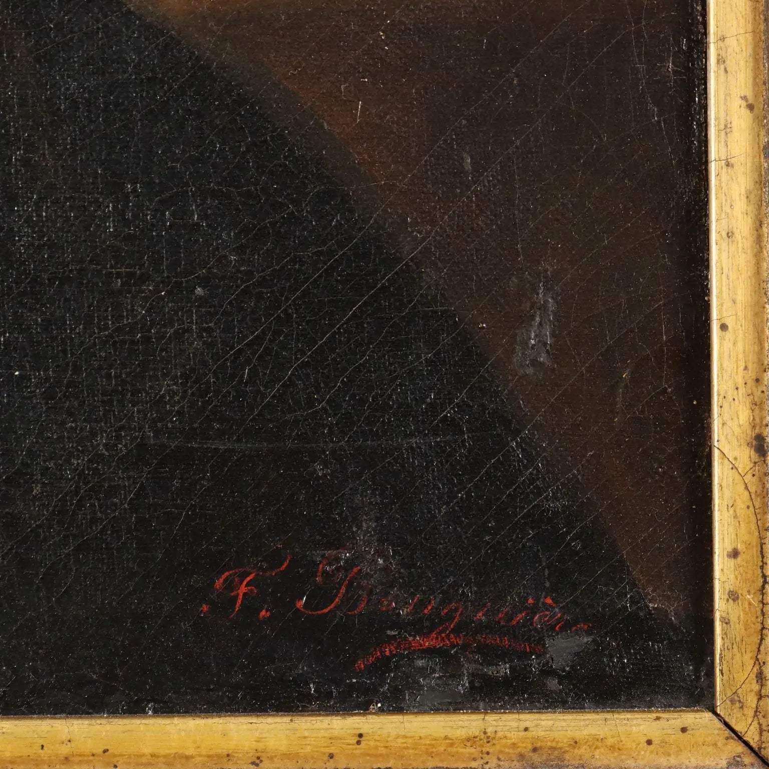 Antique Painting Portrait of Rembrandt Oil on Canvas XIX Century