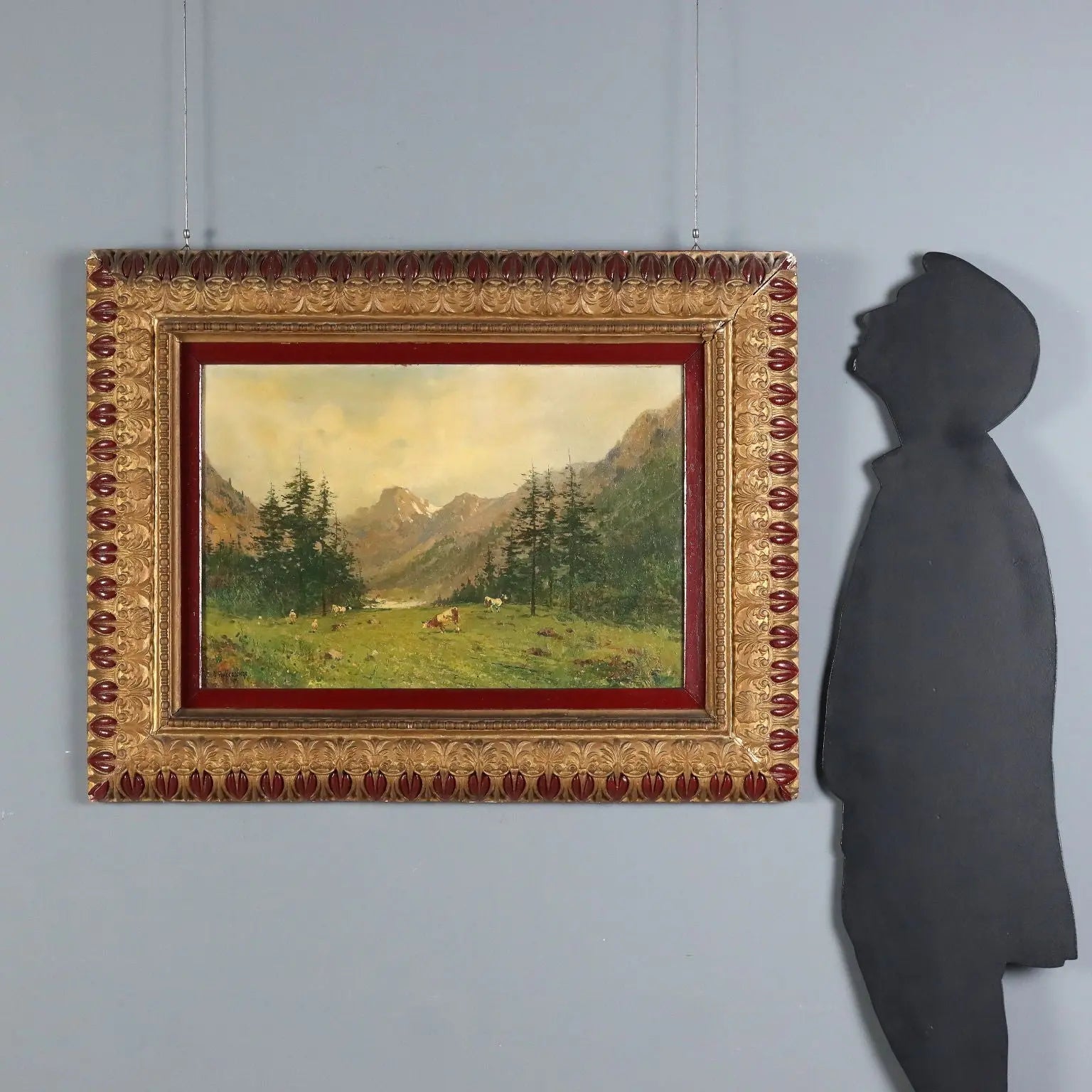 Antique Painting Giuseppe Buscaglione Oil on Canvas XIX Century