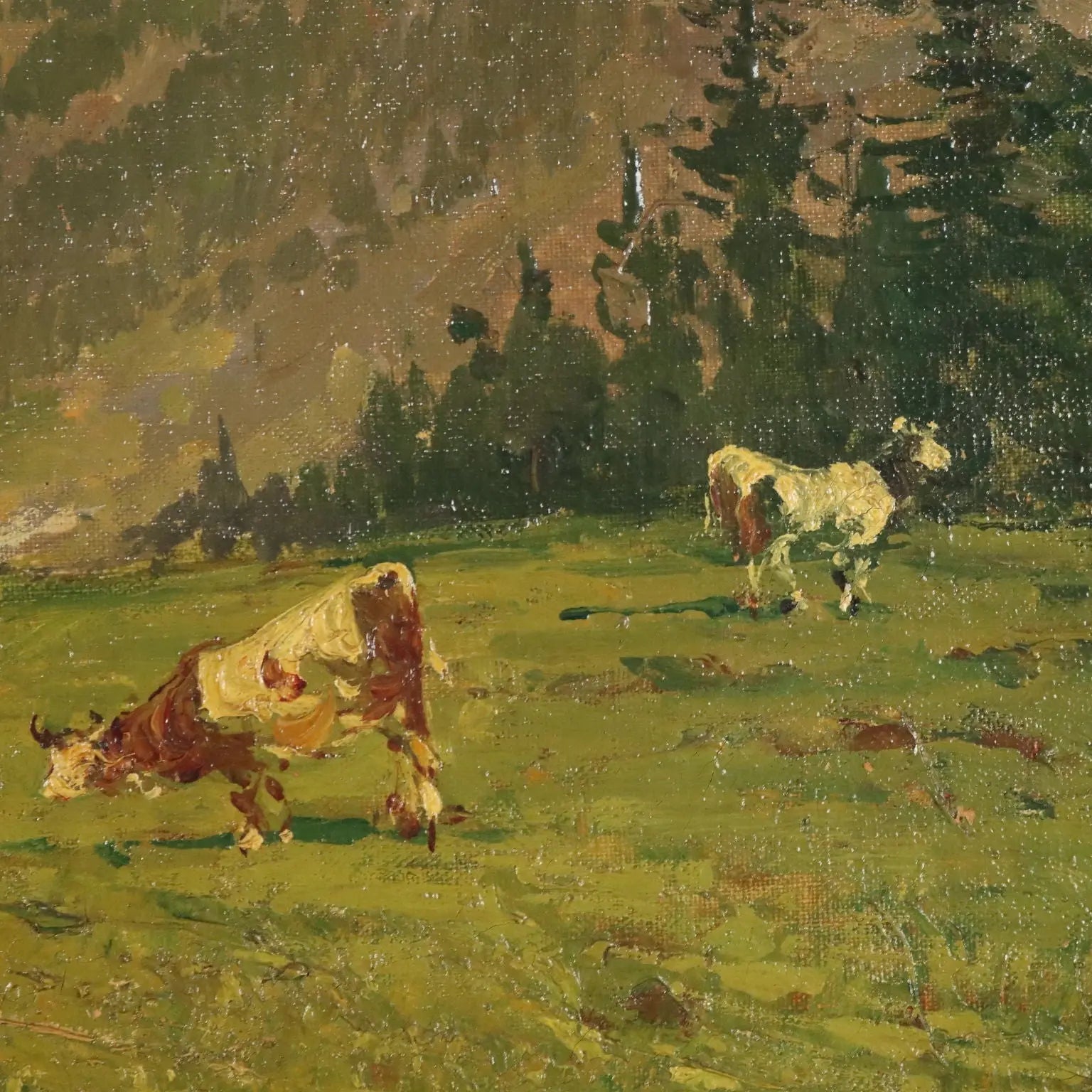 Antique Painting Giuseppe Buscaglione Oil on Canvas XIX Century