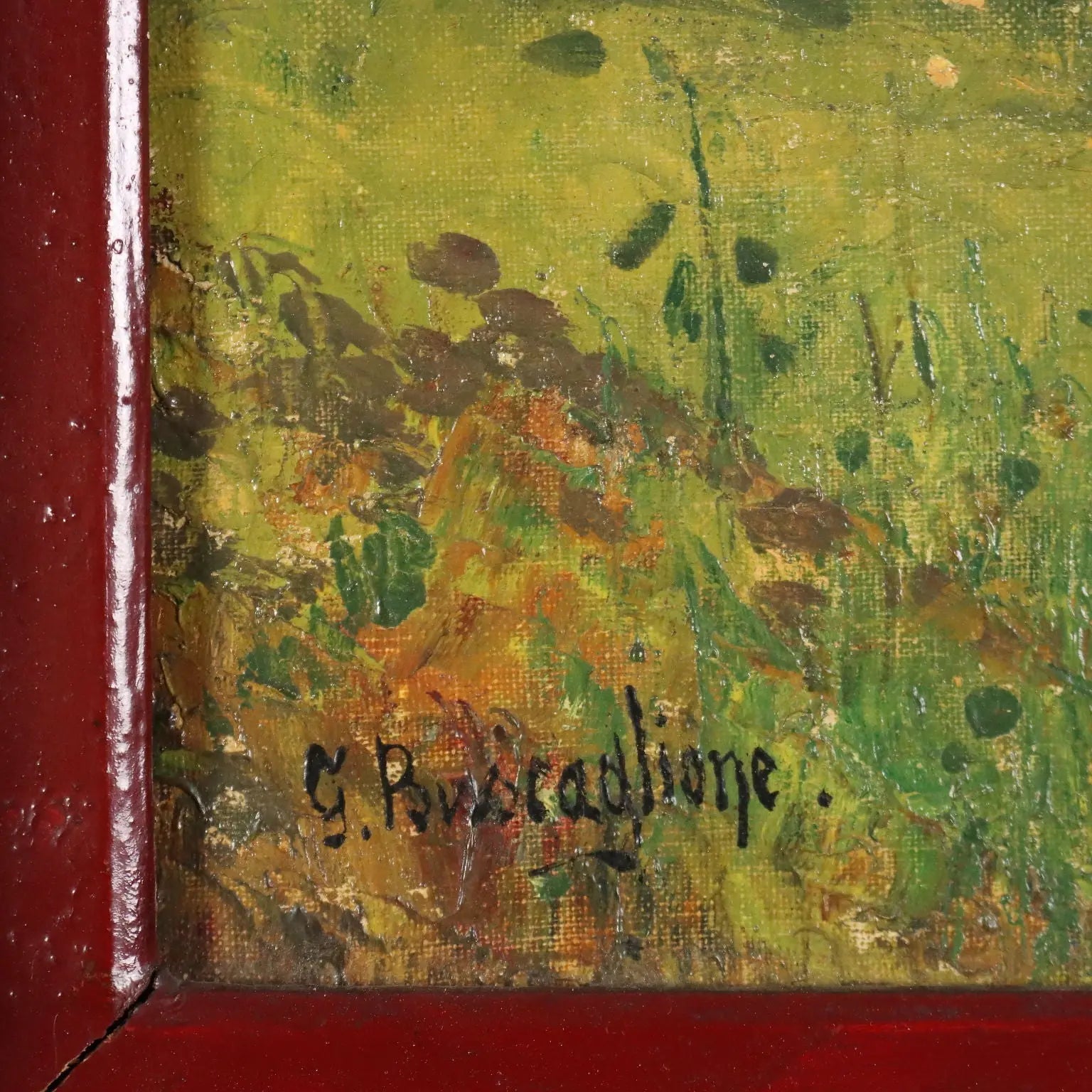 Antique Painting Giuseppe Buscaglione Oil on Canvas XIX Century