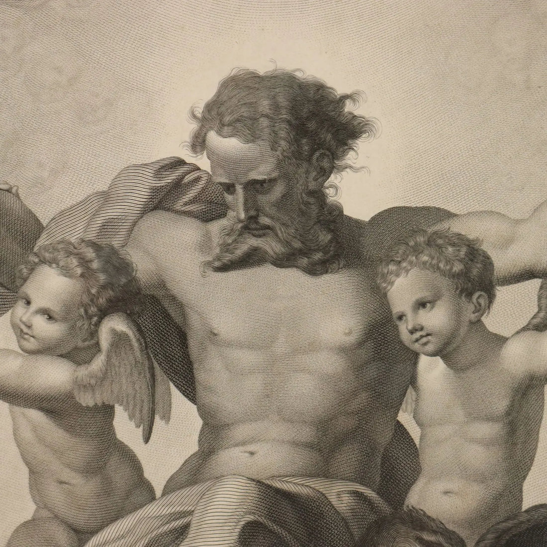 Antique Etching Signed Paolo Caronni Vision of Ezekiel 1825