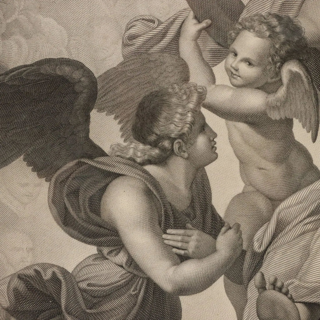 Antique Etching Signed Paolo Caronni Vision of Ezekiel 1825