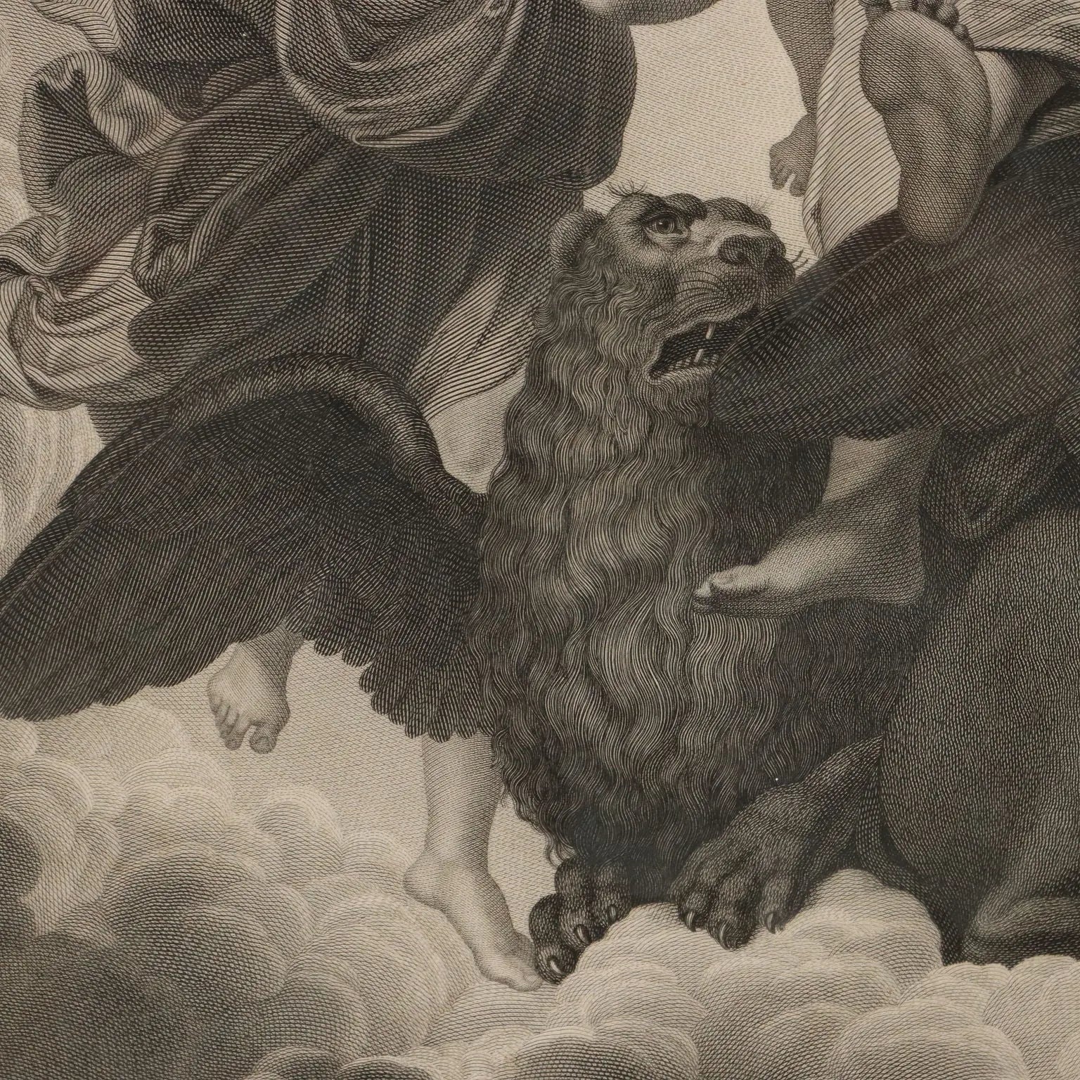 Antique Etching Signed Paolo Caronni Vision of Ezekiel 1825