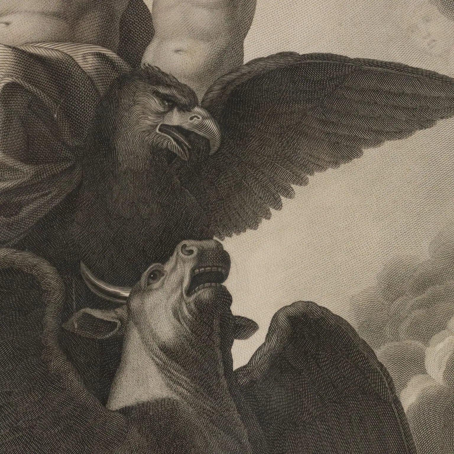 Antique Etching Signed Paolo Caronni Vision of Ezekiel 1825
