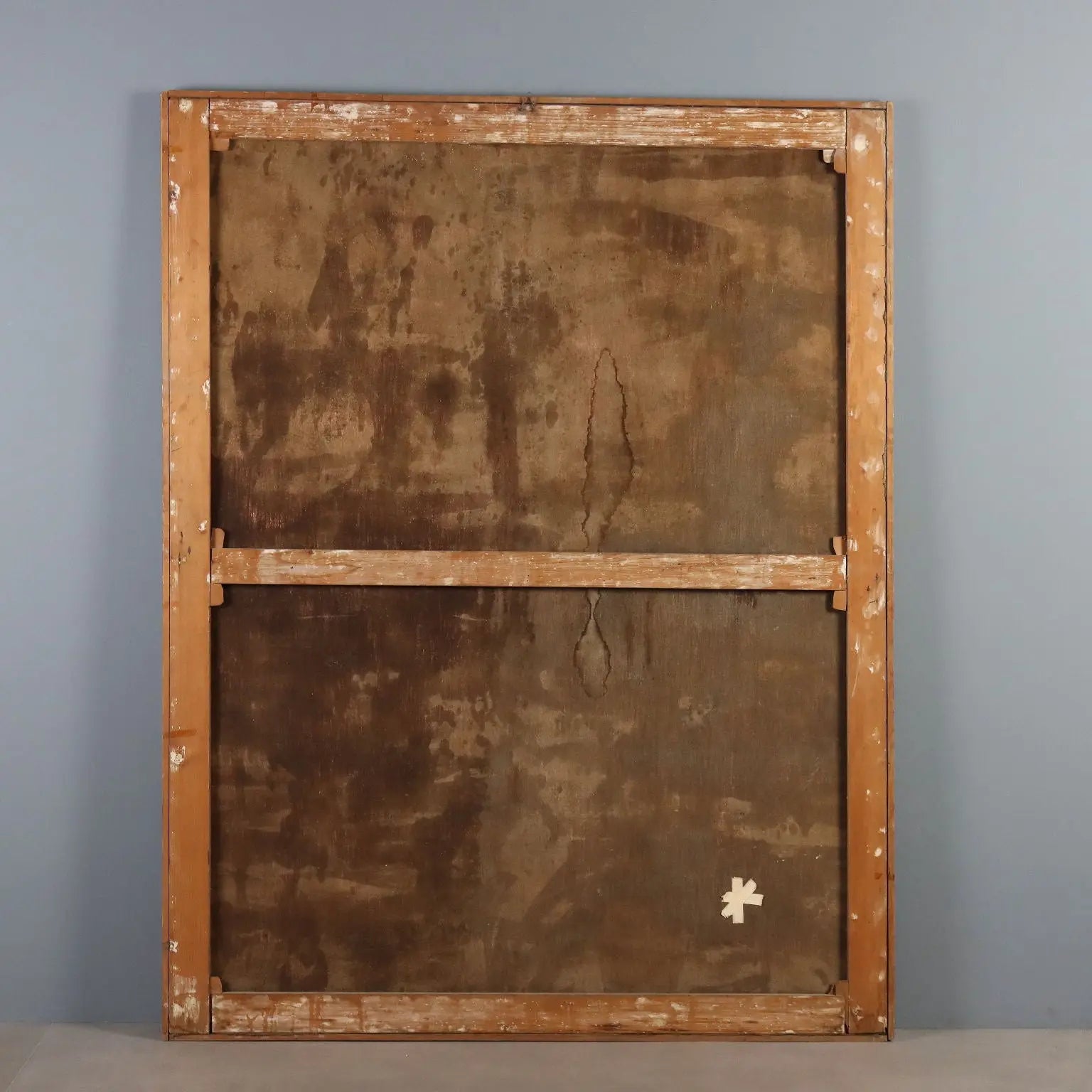 Antique Painting Naval Battle Oil on Canvas XIX Century