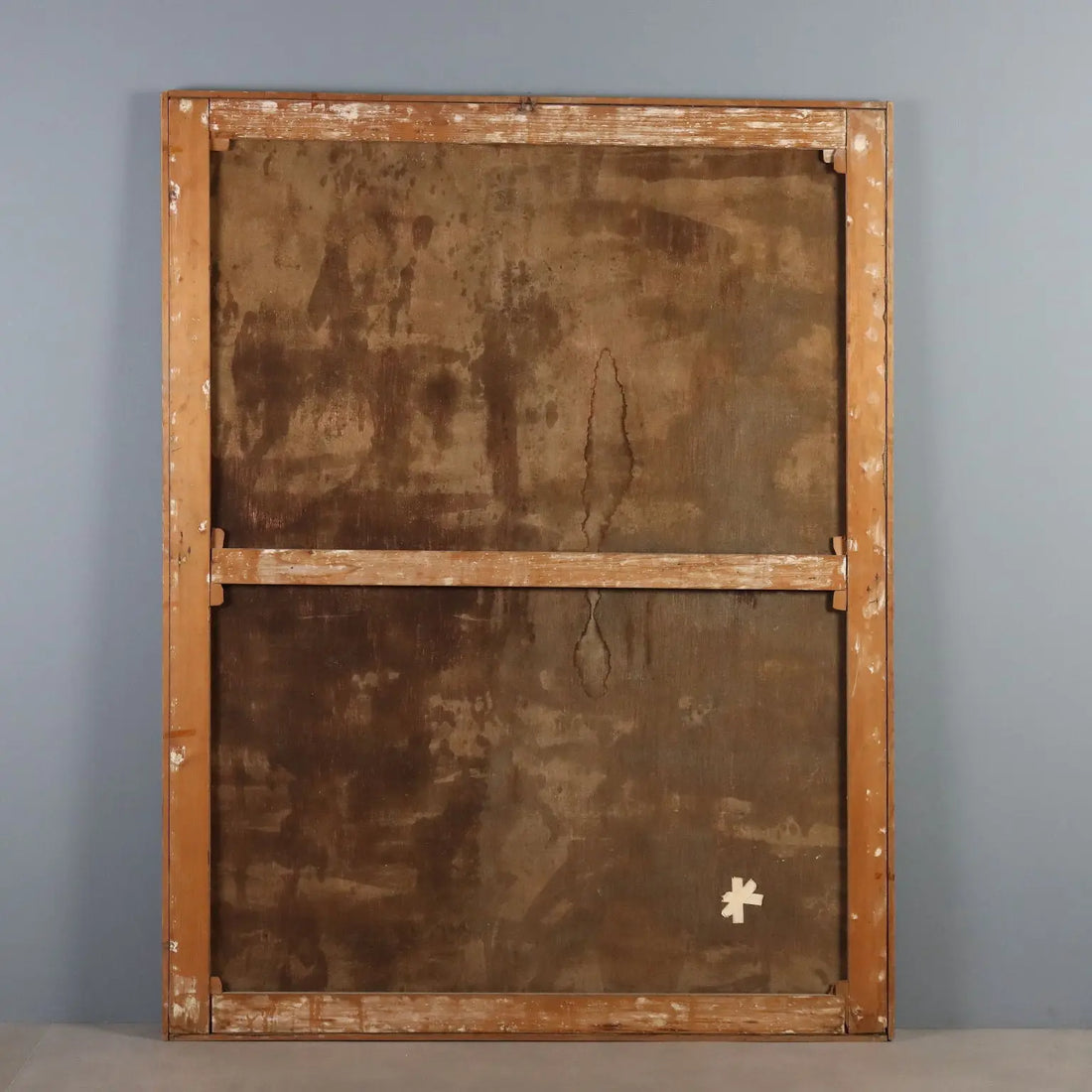 Antique Painting Naval Battle Oil on Canvas XIX Century