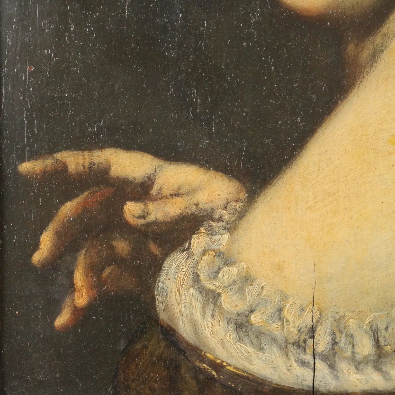 Antique Painting Woman Portrait Oil on Hardboard Italy XIX Century